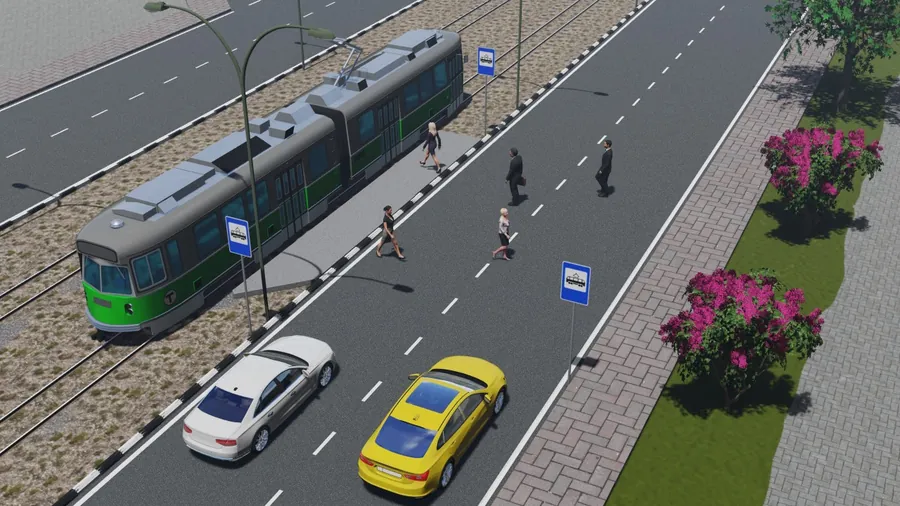 Piyodalarning o‘tish joylari va yo‘nalishli transport vositalarining bekatlari — 1-savol rasmi