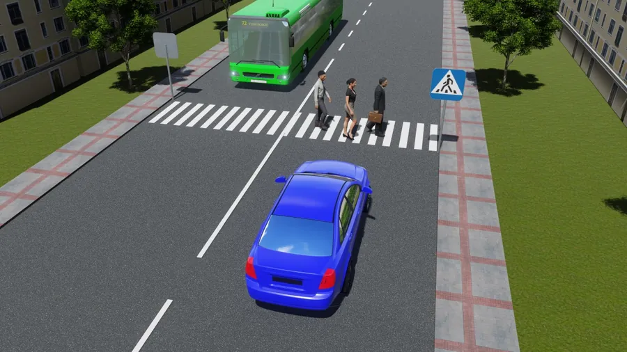 Piyodalarning o‘tish joylari va yo‘nalishli transport vositalarining bekatlari — 3-savol rasmi