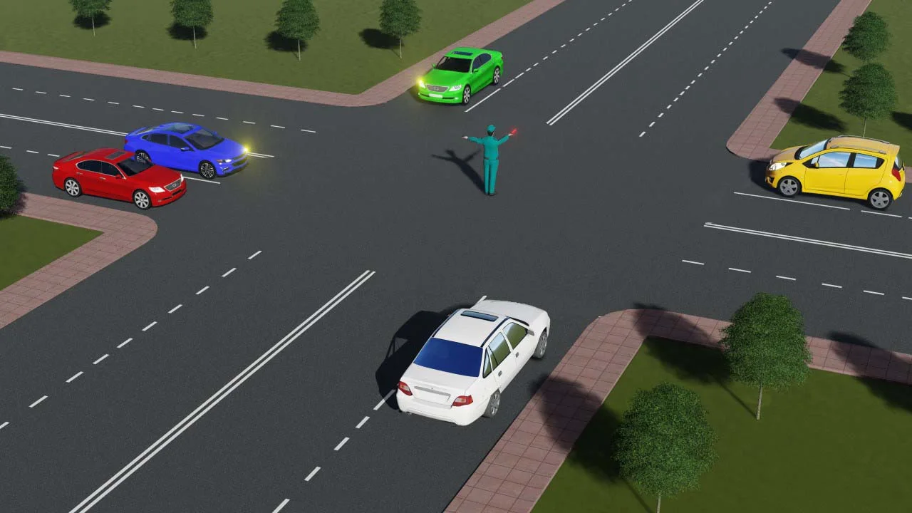Svetofor va tartibga soluvchining ishoralari — 4-savol rasmi