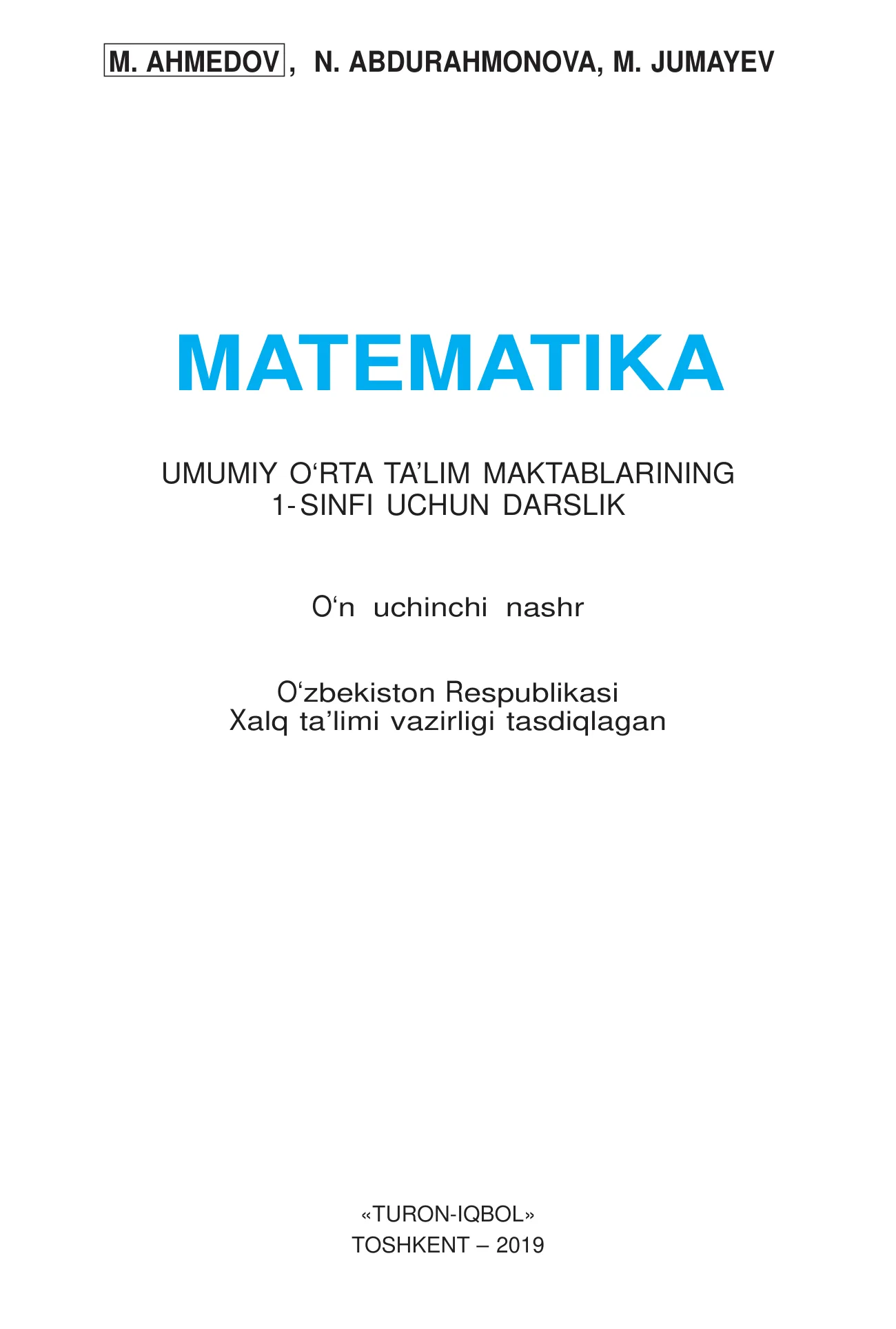 1-sinf Matematika