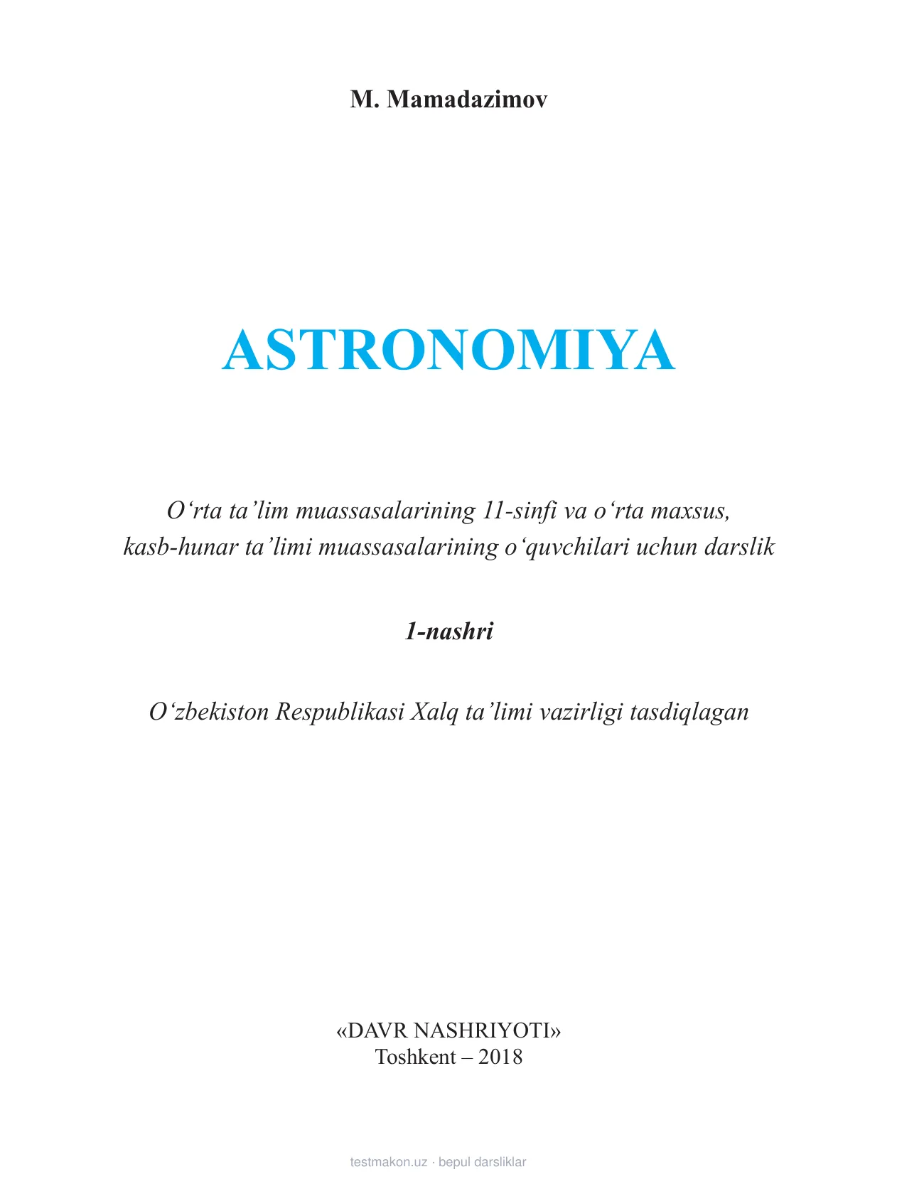 11-sinf Astronomiya