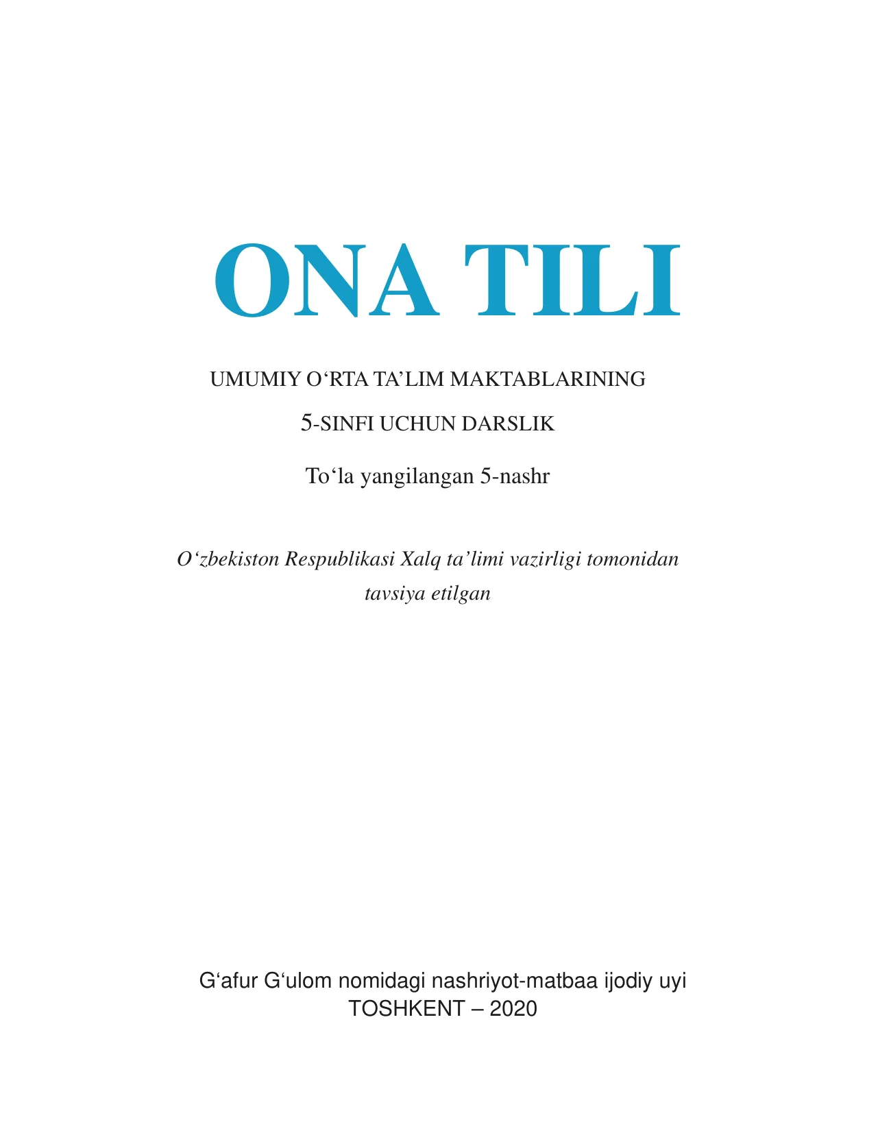 5-sinf Ona tili