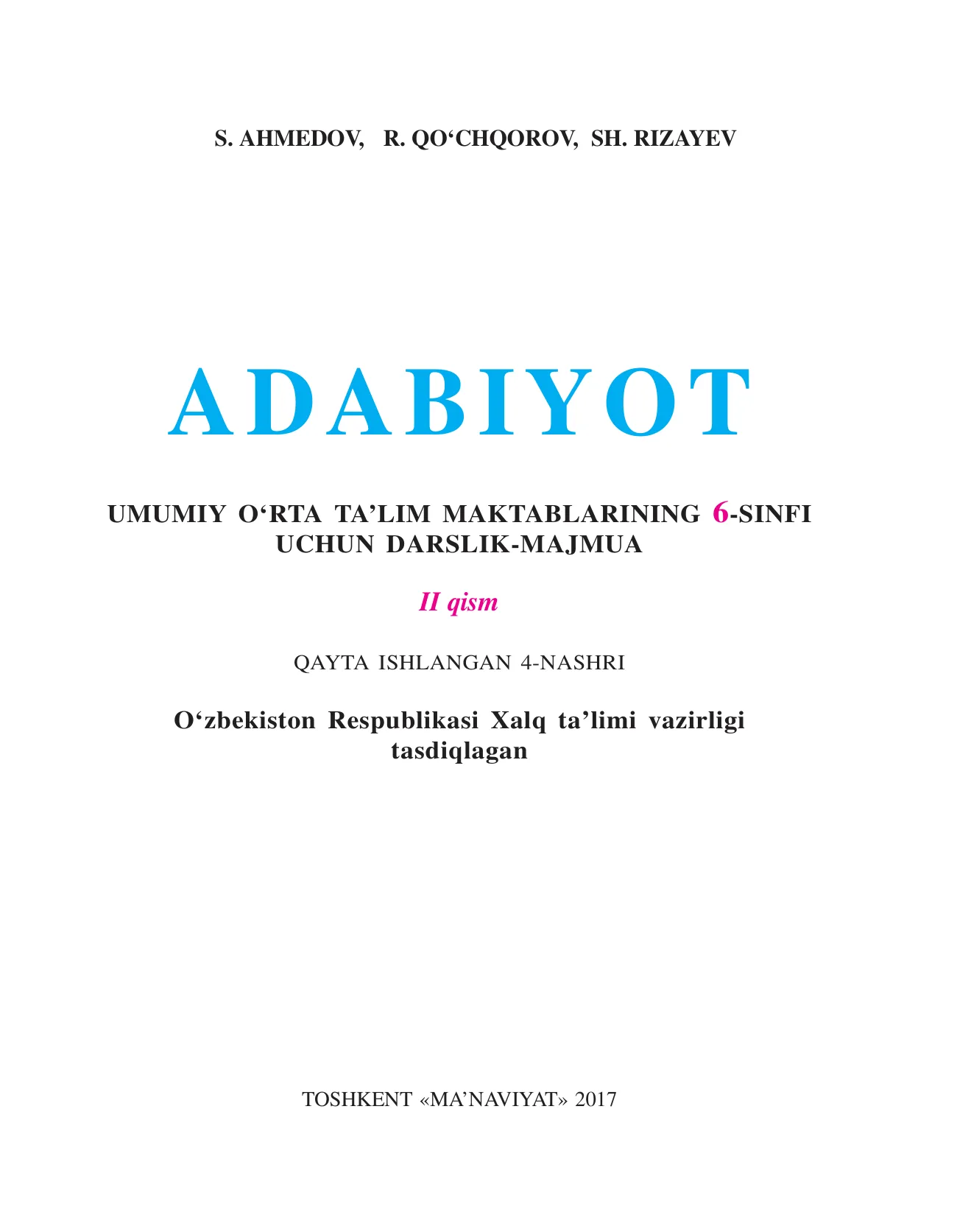 6-sinf Adabiyot (2-qism)