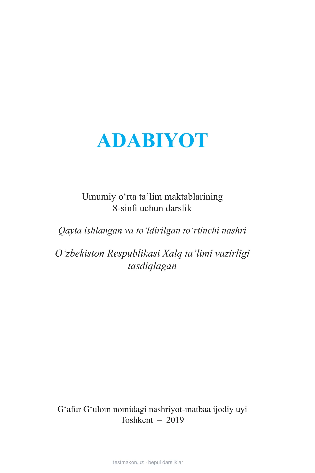 8-sinf Adabiyot