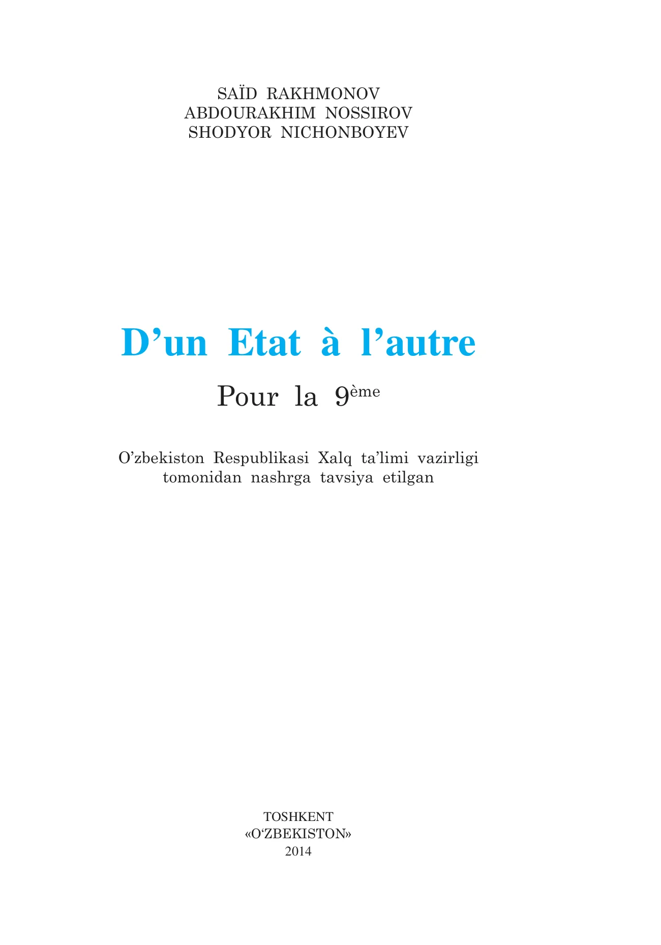 9-sinf Fransuz tili