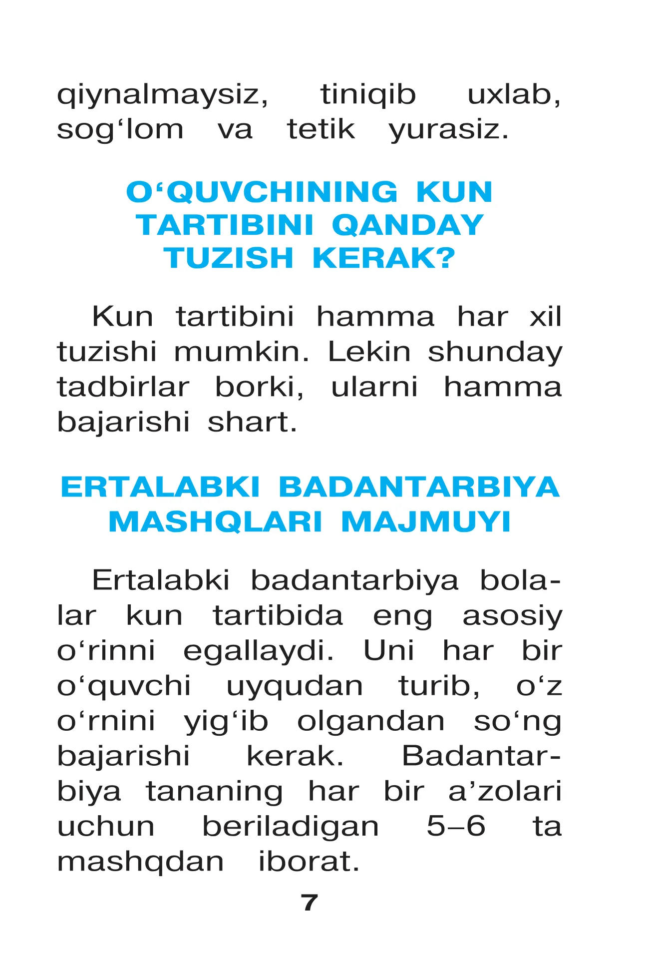 1-sinf Jismoniy tarbiya — 7-bet