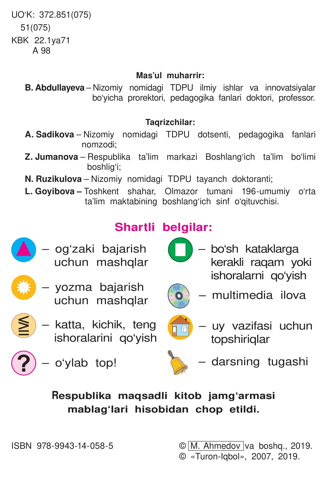 1-sinf Matematika — 2-bet