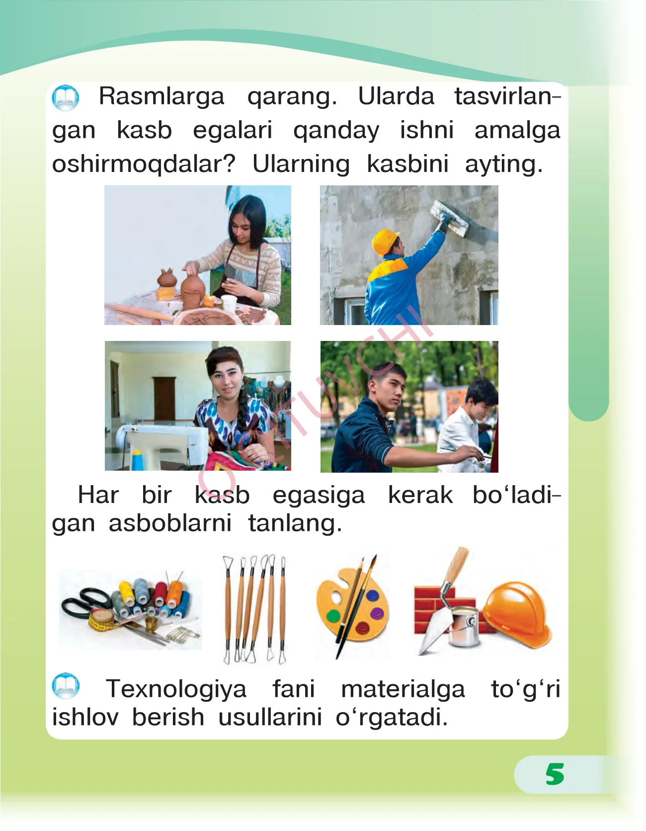 1-sinf Texnologiya — 5-bet