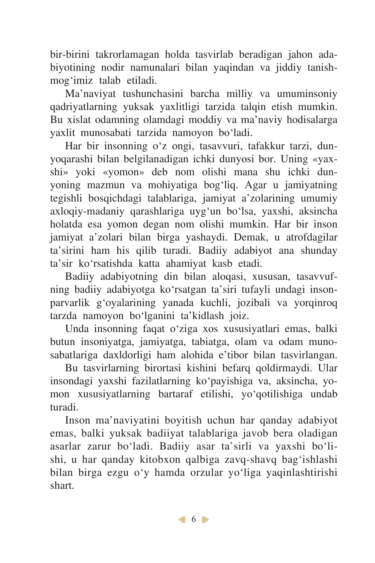 10-sinf Adabiyot 1-qism — 6-bet