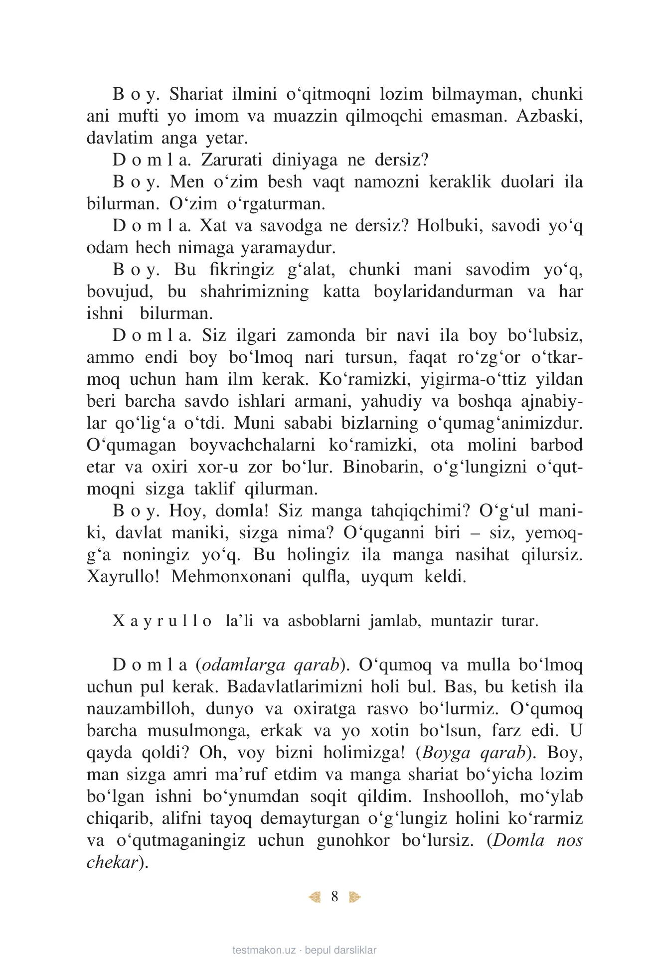 10-sinf Adabiyot 2-qism — 8-bet