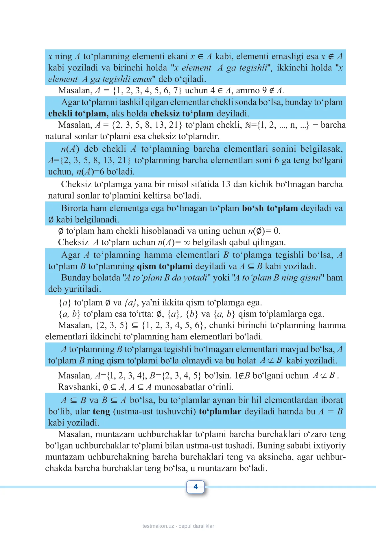 10-sinf Matematika — 4-bet