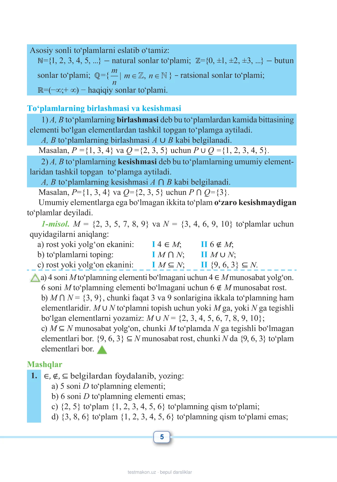 10-sinf Matematika — 5-bet