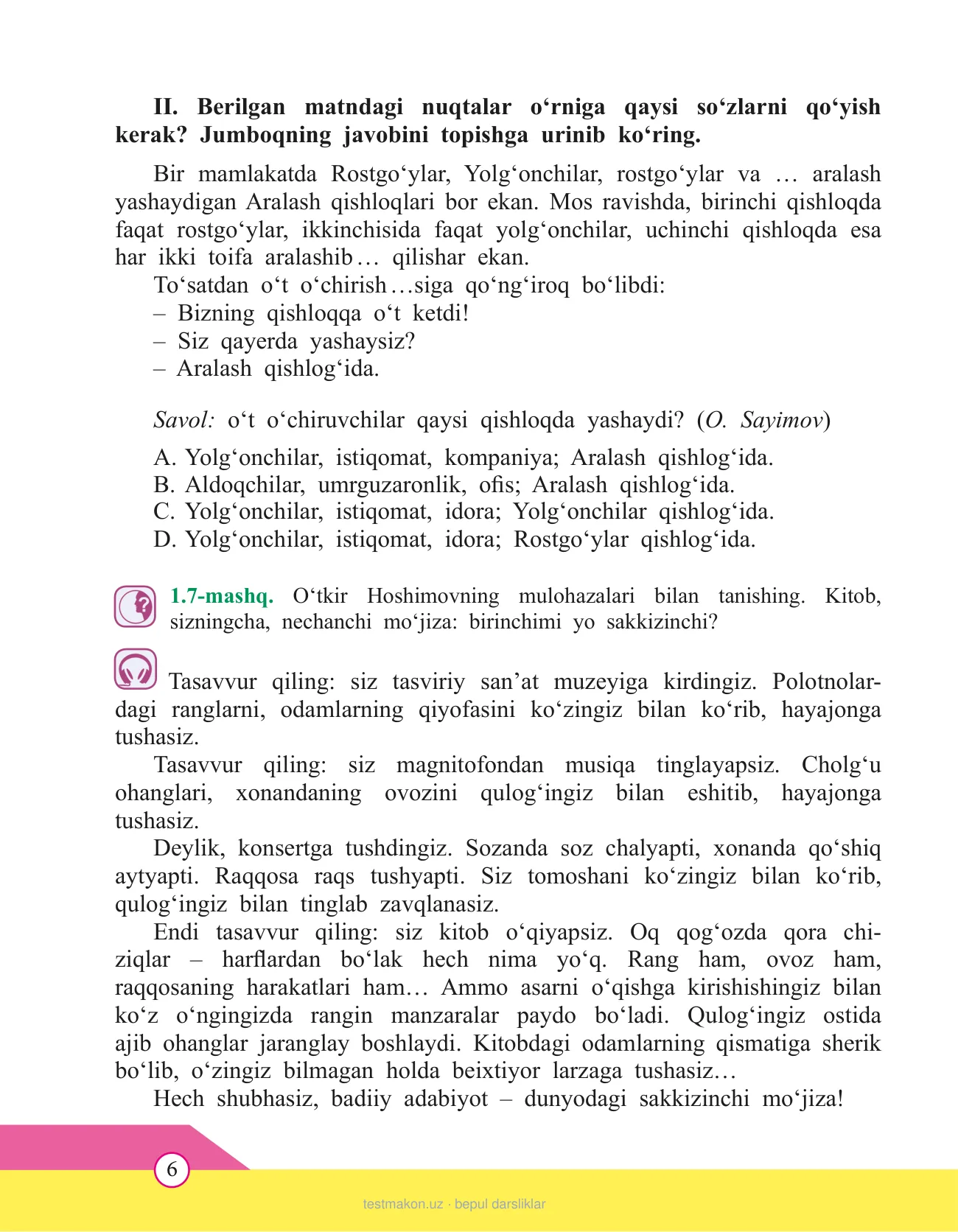 10-sinf Ona tili — 6-bet