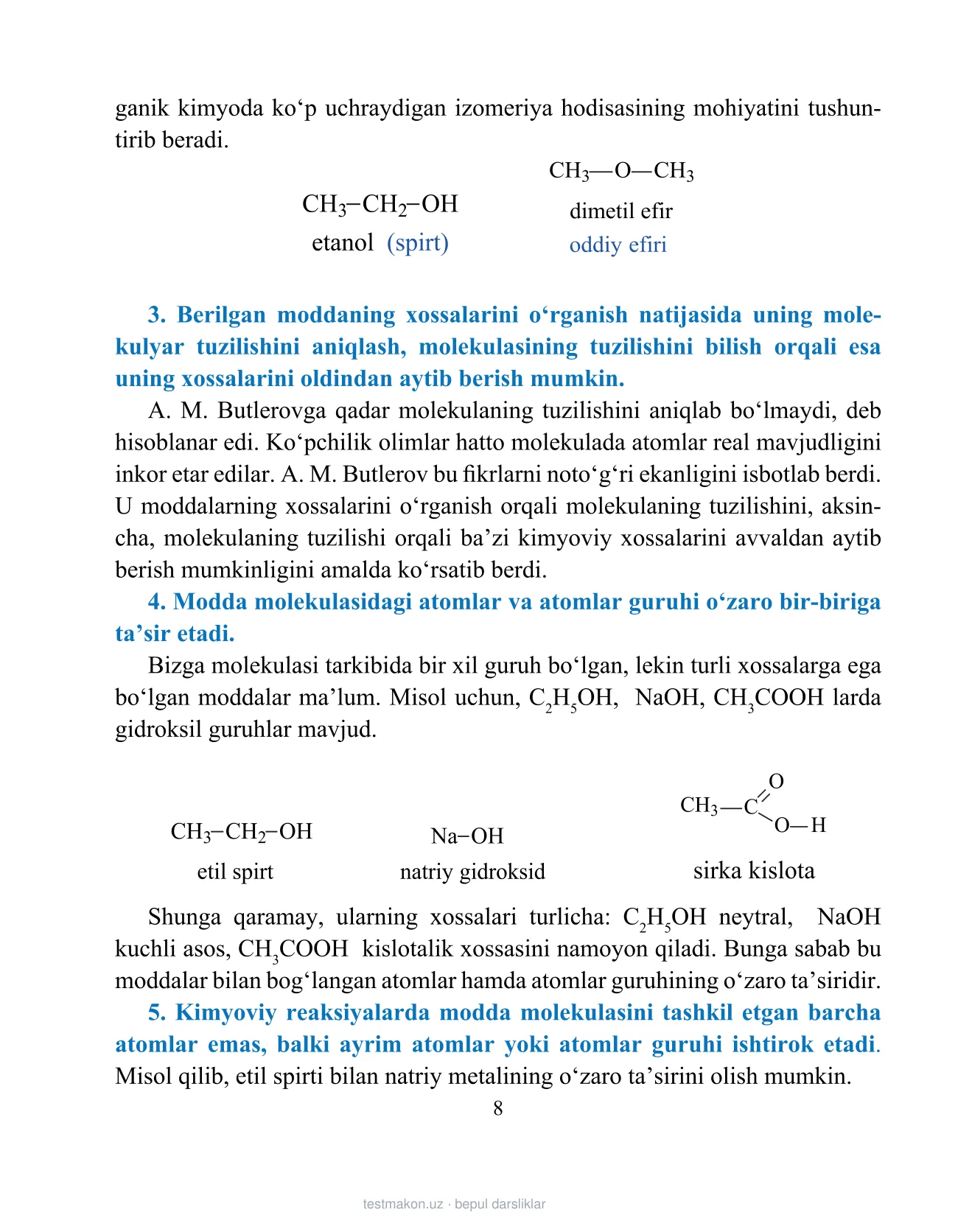 10-sinf Organik kimyo — 8-bet