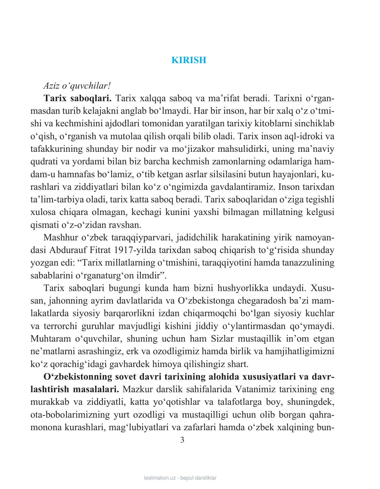 10-sinf O‘zbekiston tarixi — 3-bet