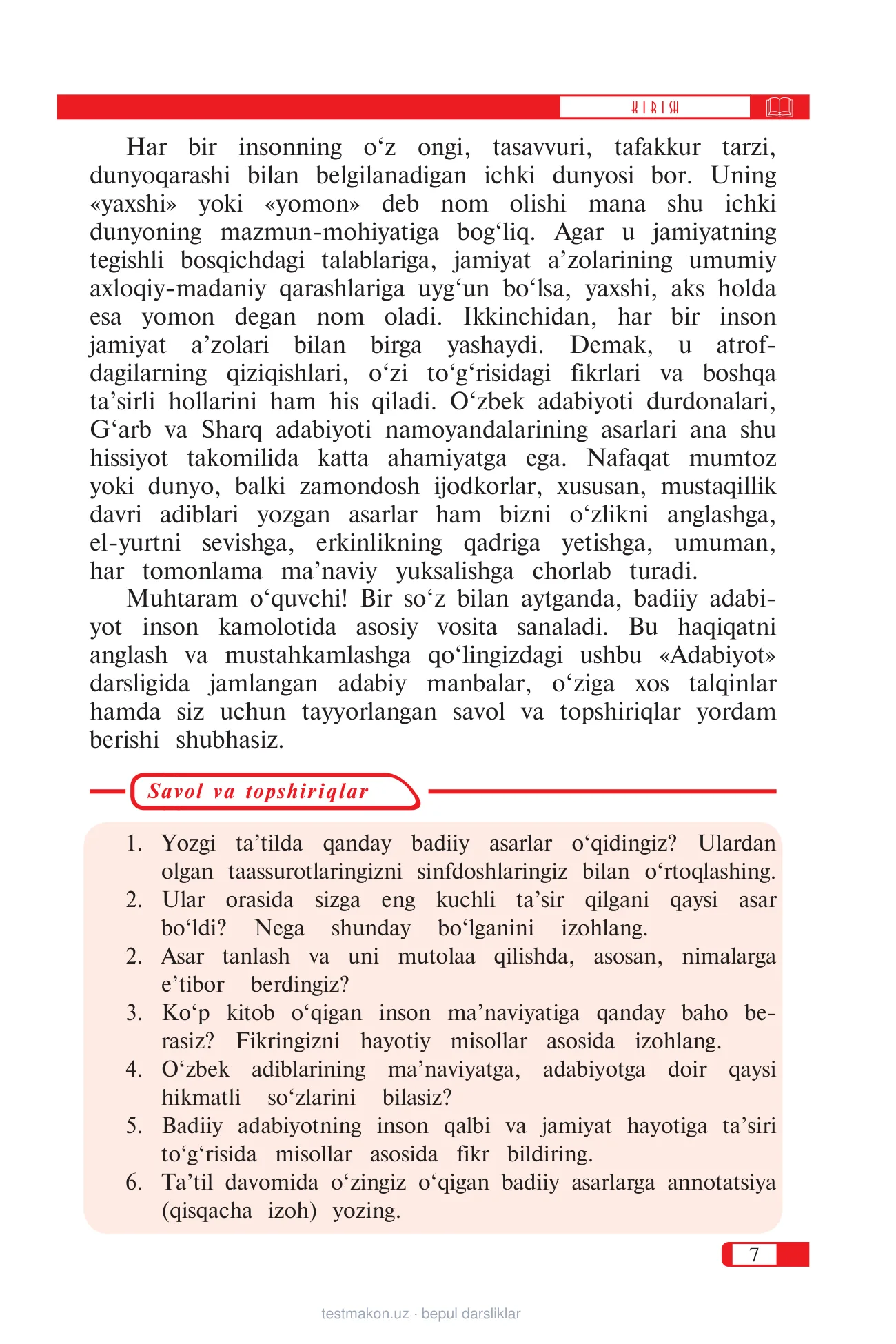 11-sinf Adabiyot 1-qism — 7-bet