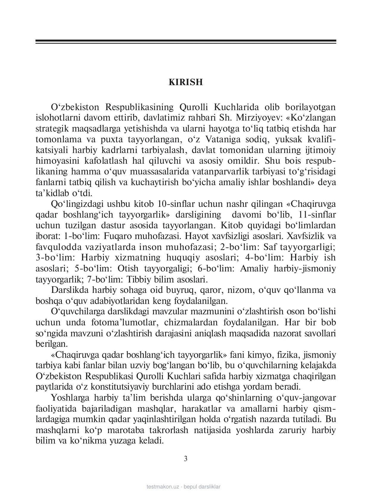 11-sinf Chaqiruvga qadar boshlang‘ich tayyorgarlik — 3-bet