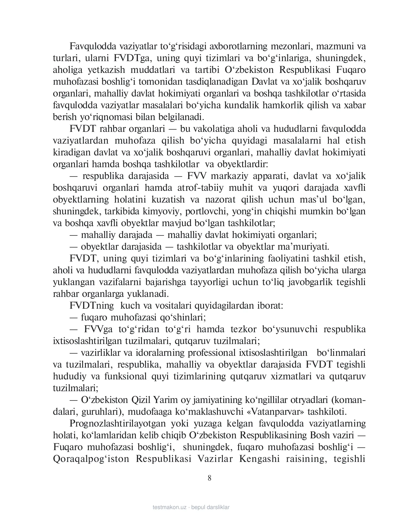 11-sinf Chaqiruvga qadar boshlang‘ich tayyorgarlik — 8-bet