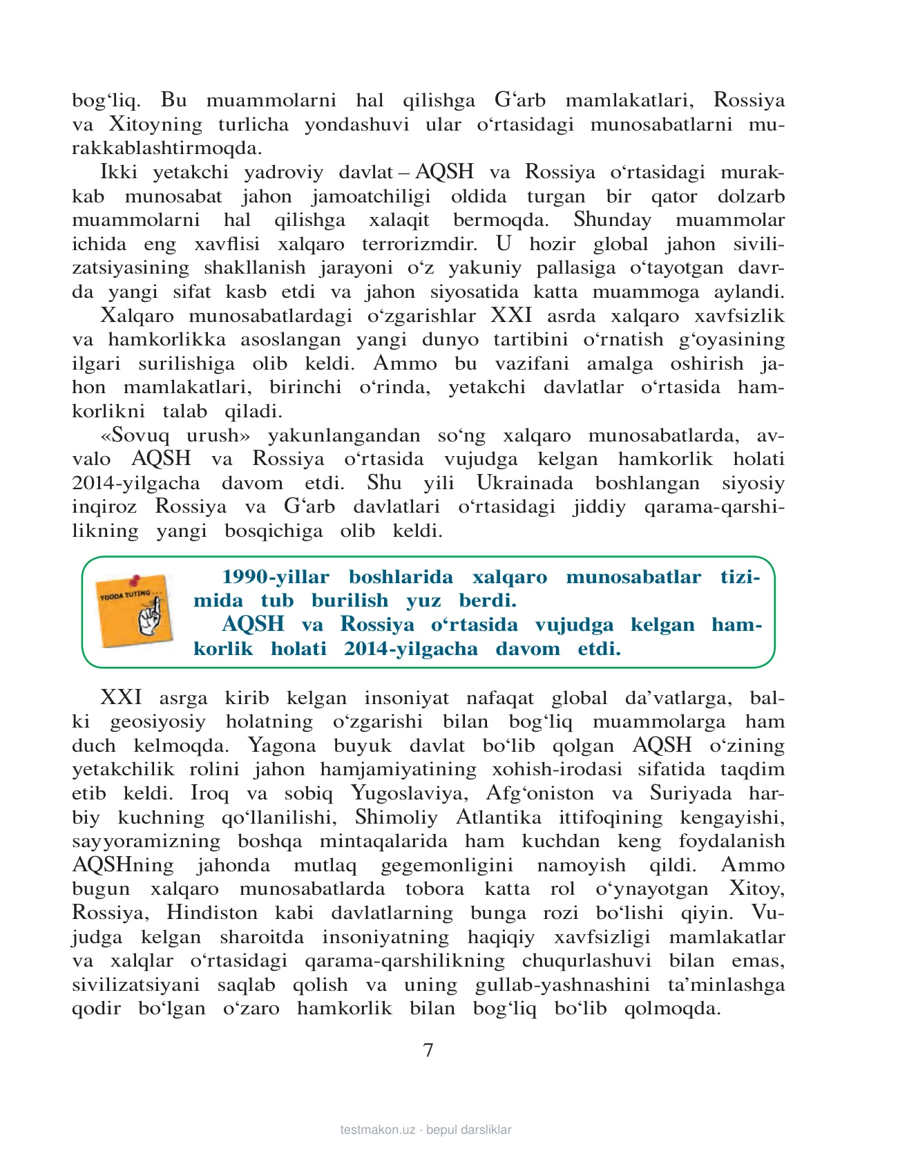 11-sinf Jahon tarixi — 7-bet