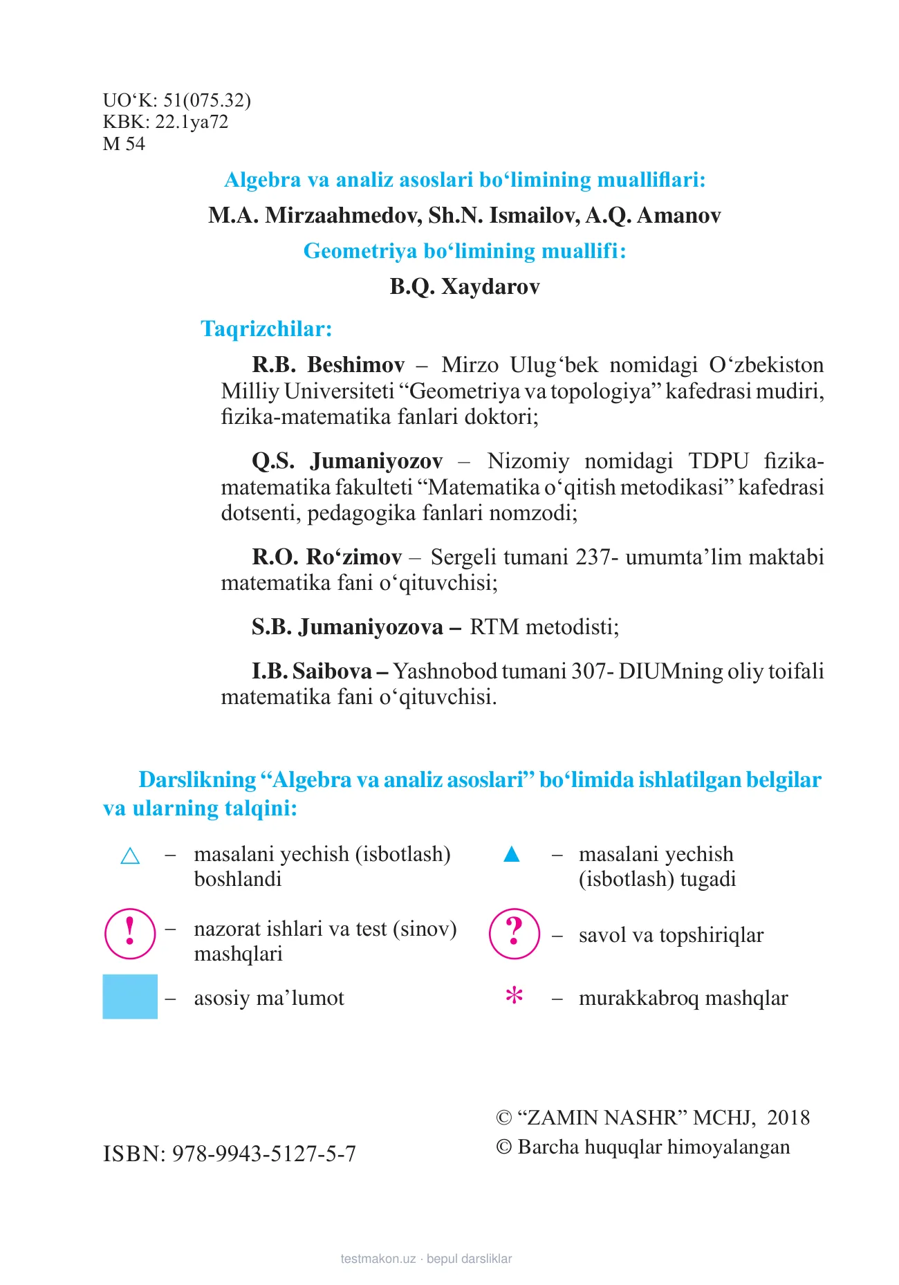 11-sinf Matematika 2-qism — 2-bet