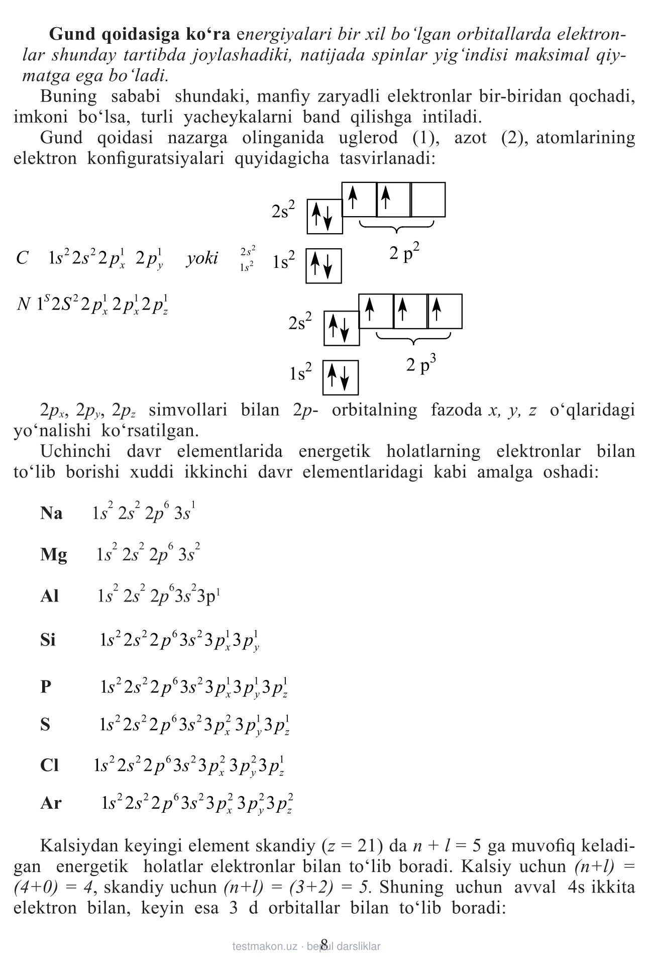 11-sinf Umumiy kimyo — 8-bet