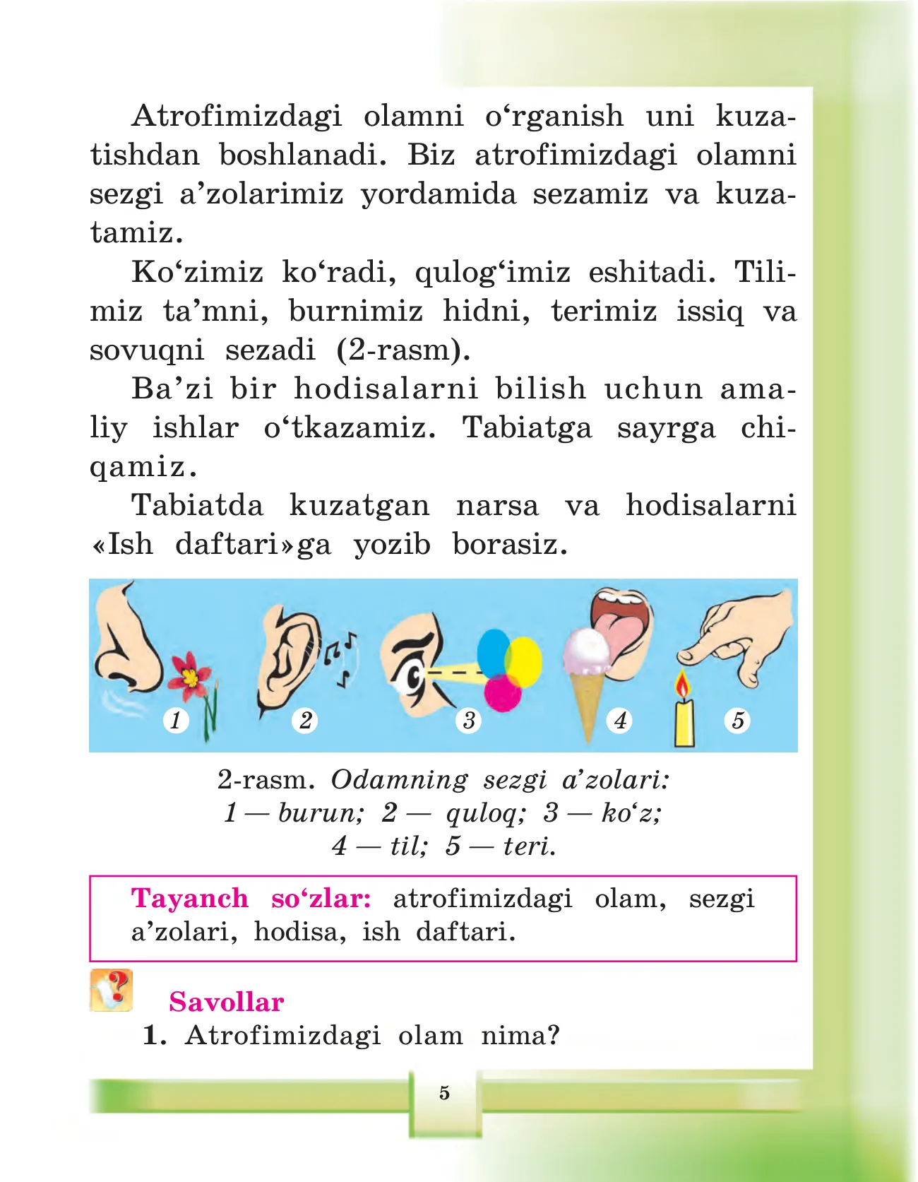 2-sinf Atrofimizdagi olam — 5-bet