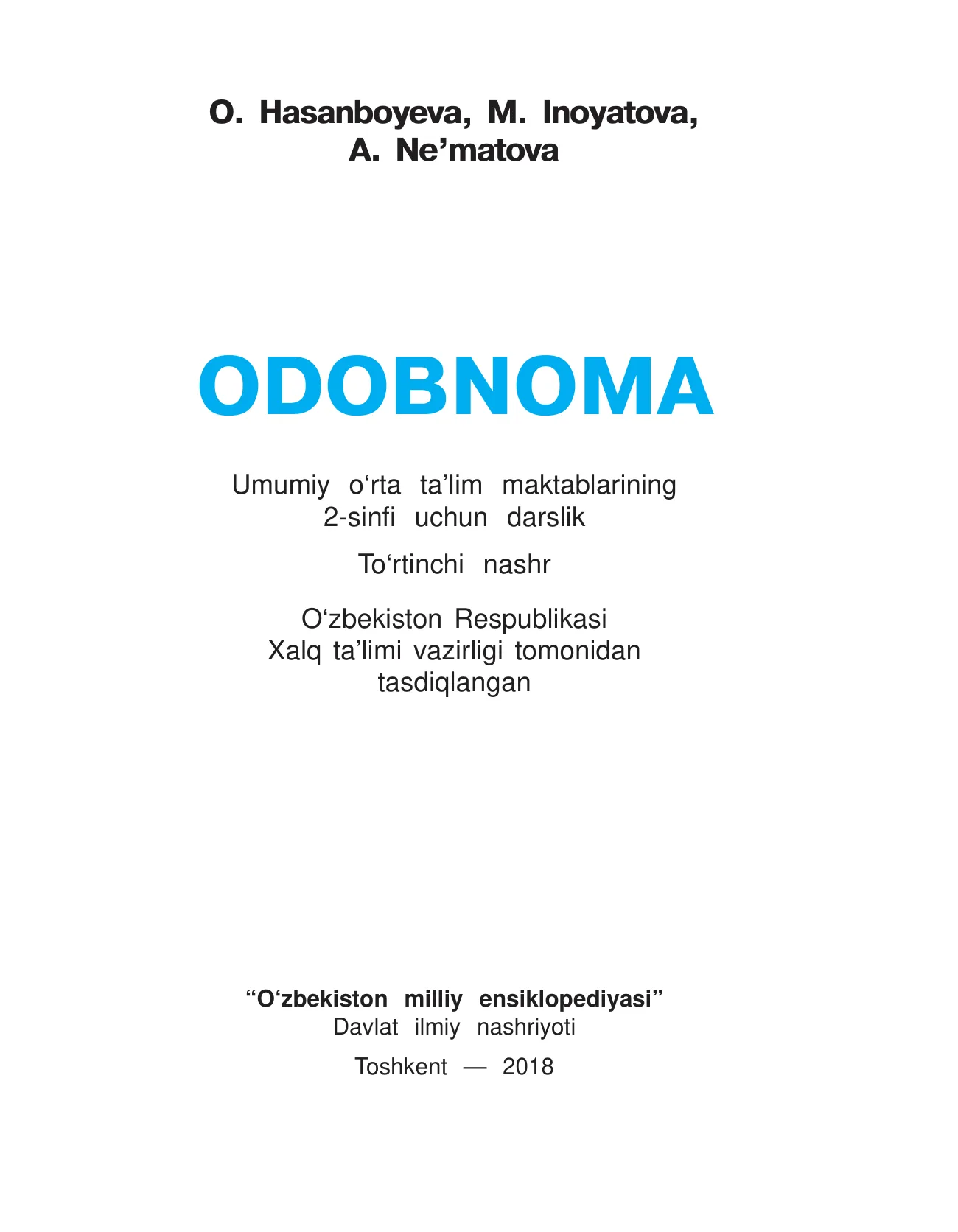2-sinf Odobnoma — 1-bet