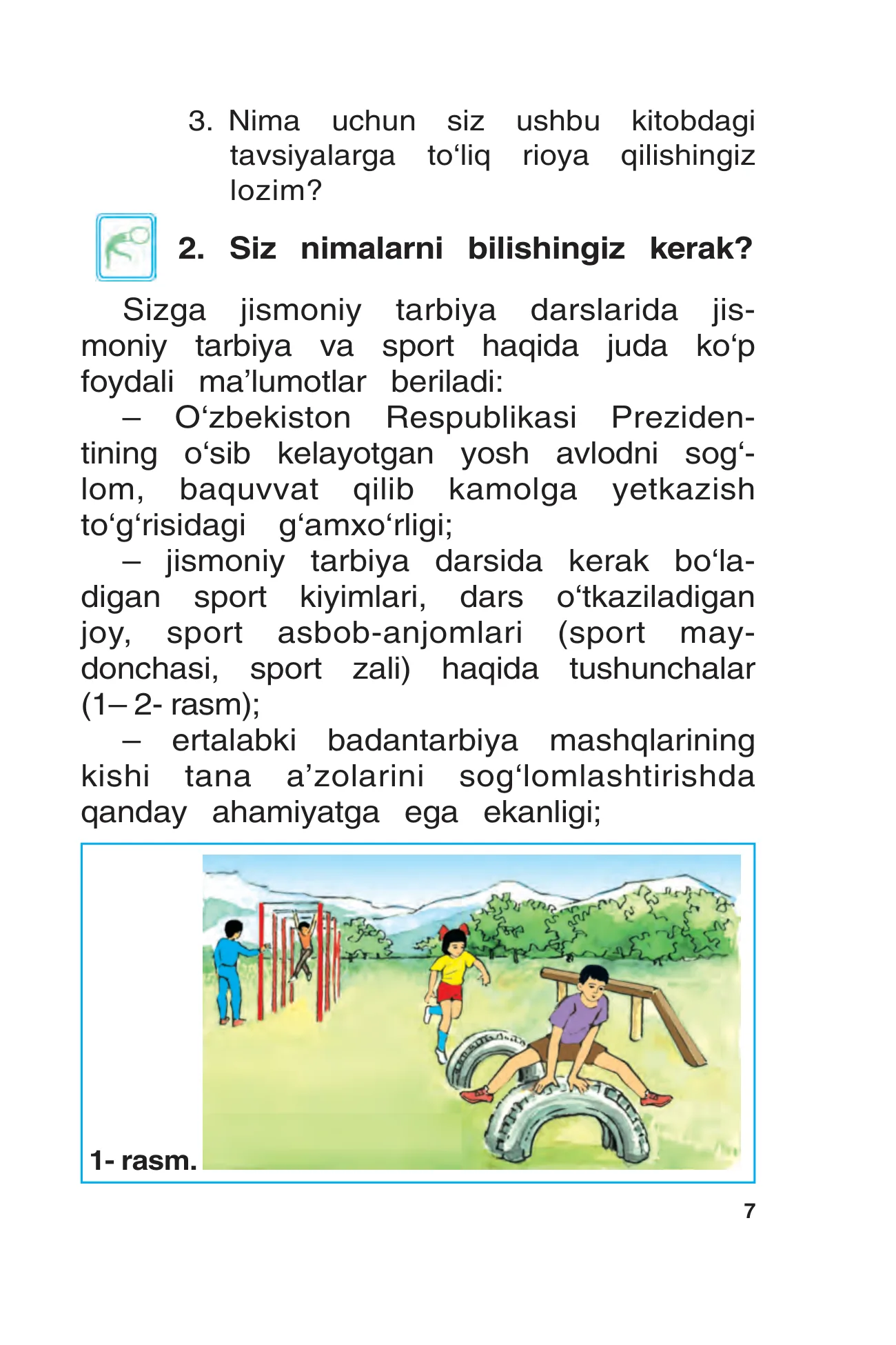 3-sinf Jismoniy tarbiya — 7-bet