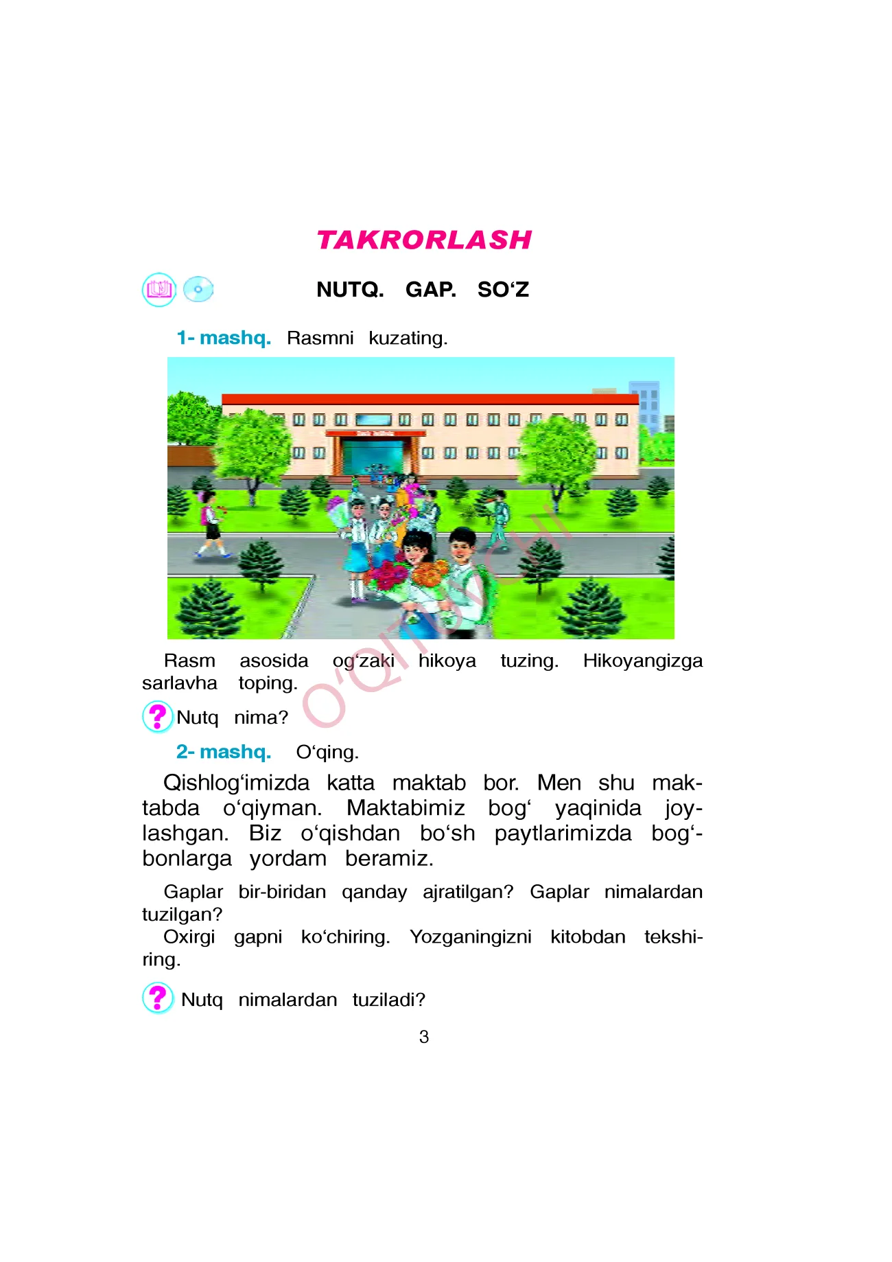 3-sinf Ona tili — 3-bet