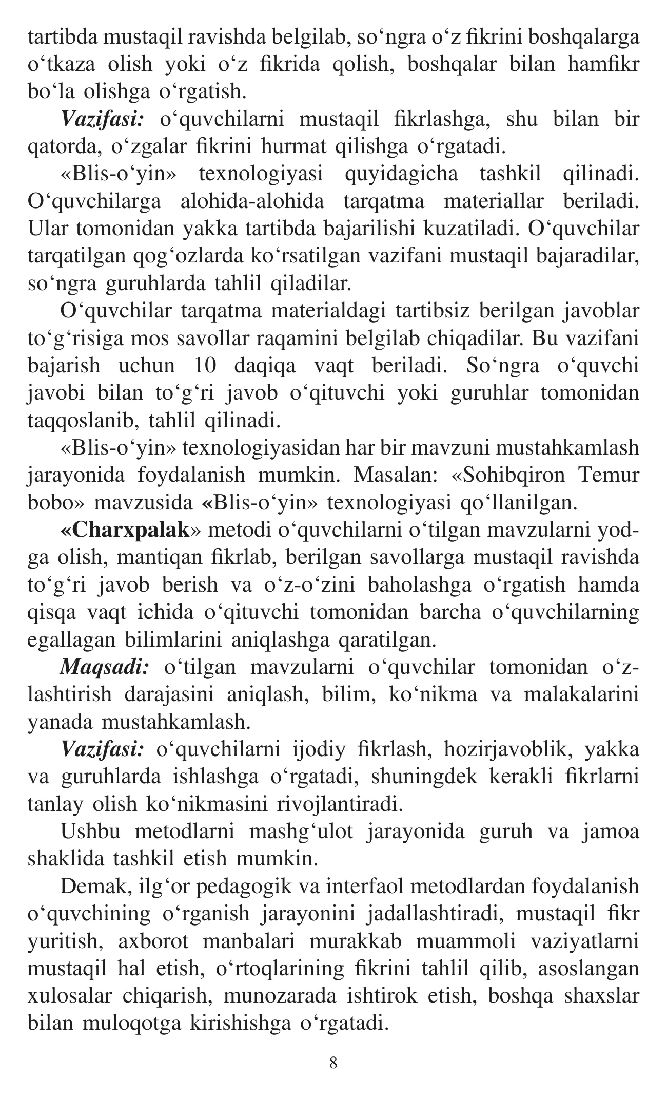 3-sinf O‘qish (metodika) — 8-bet
