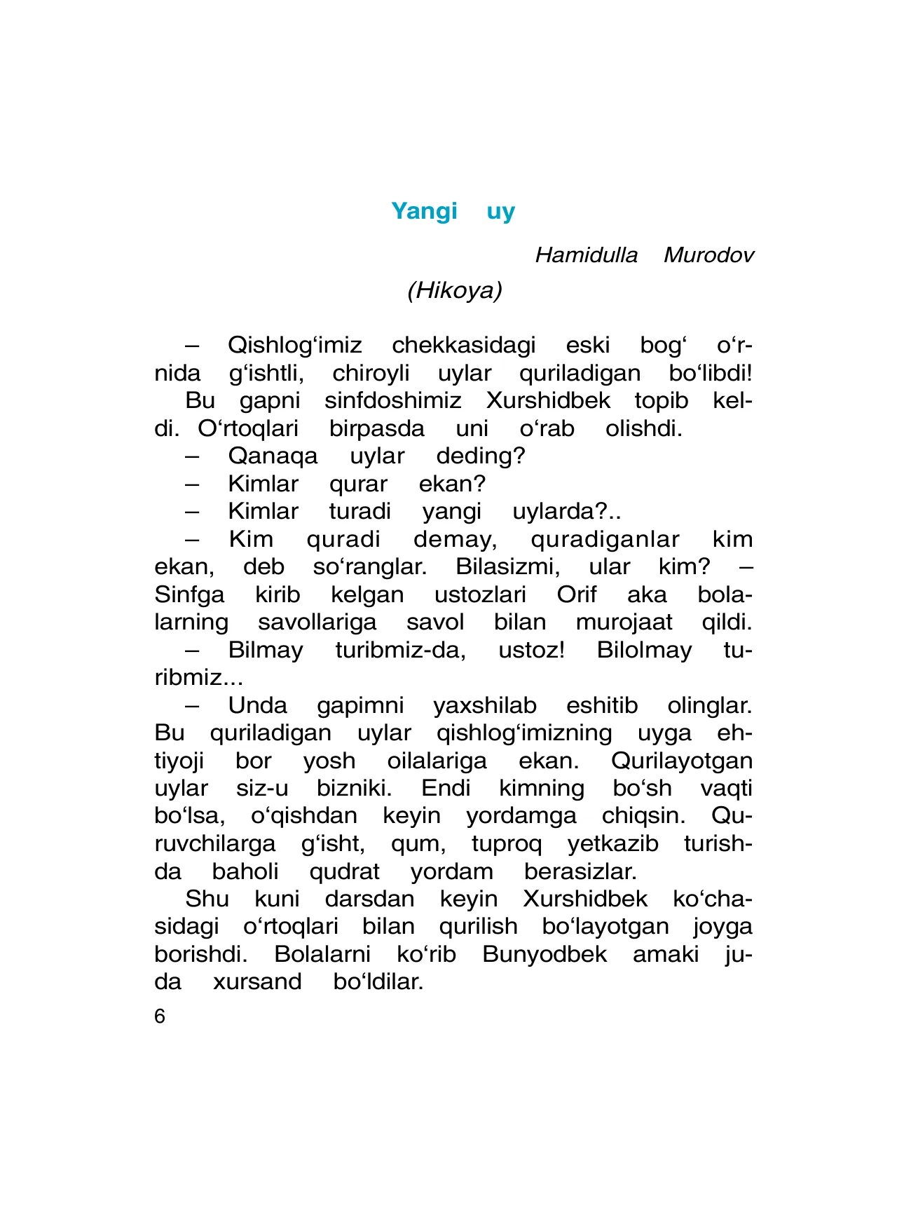 3-sinf O‘qish — 6-bet