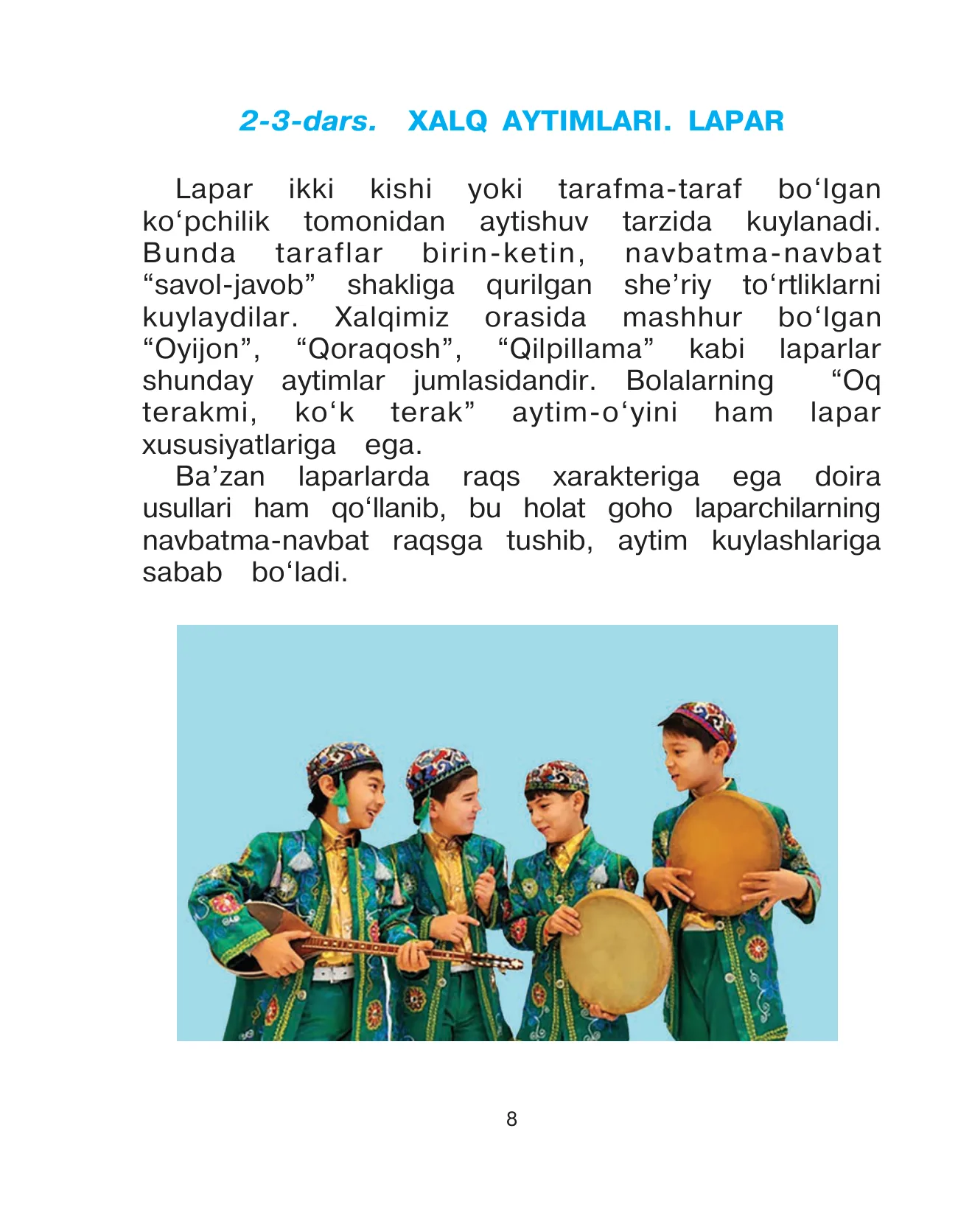 4-sinf Musiqa — 8-bet