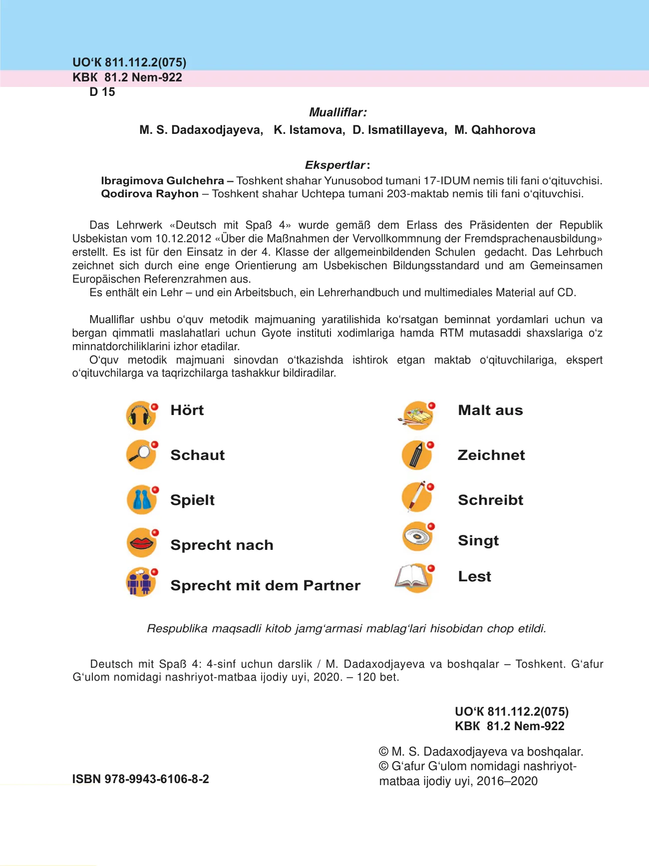 4-sinf Nemis tili — 2-bet