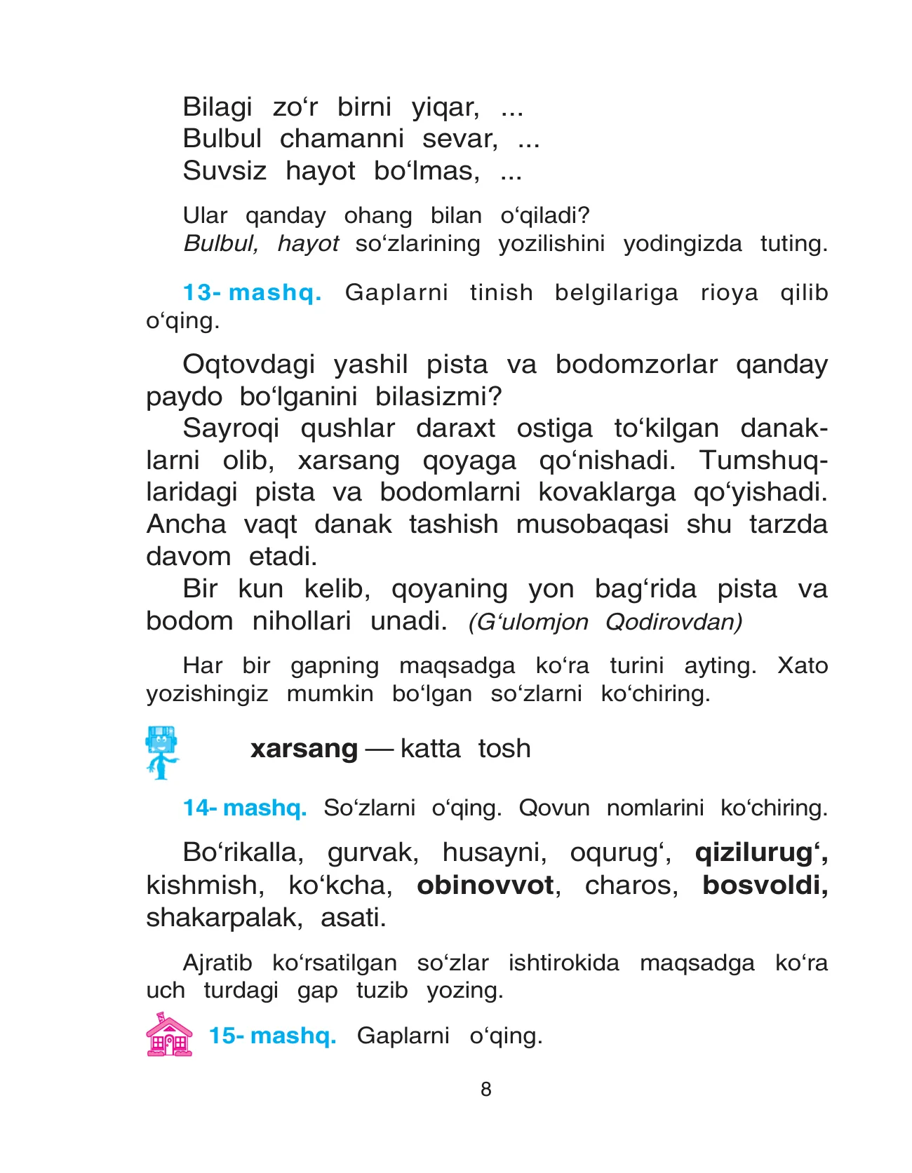 4-sinf Ona tili — 8-bet