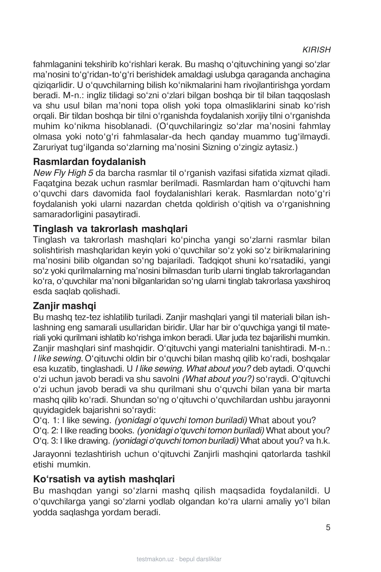 5-синф Инглиз тили (методика) — 5-бет