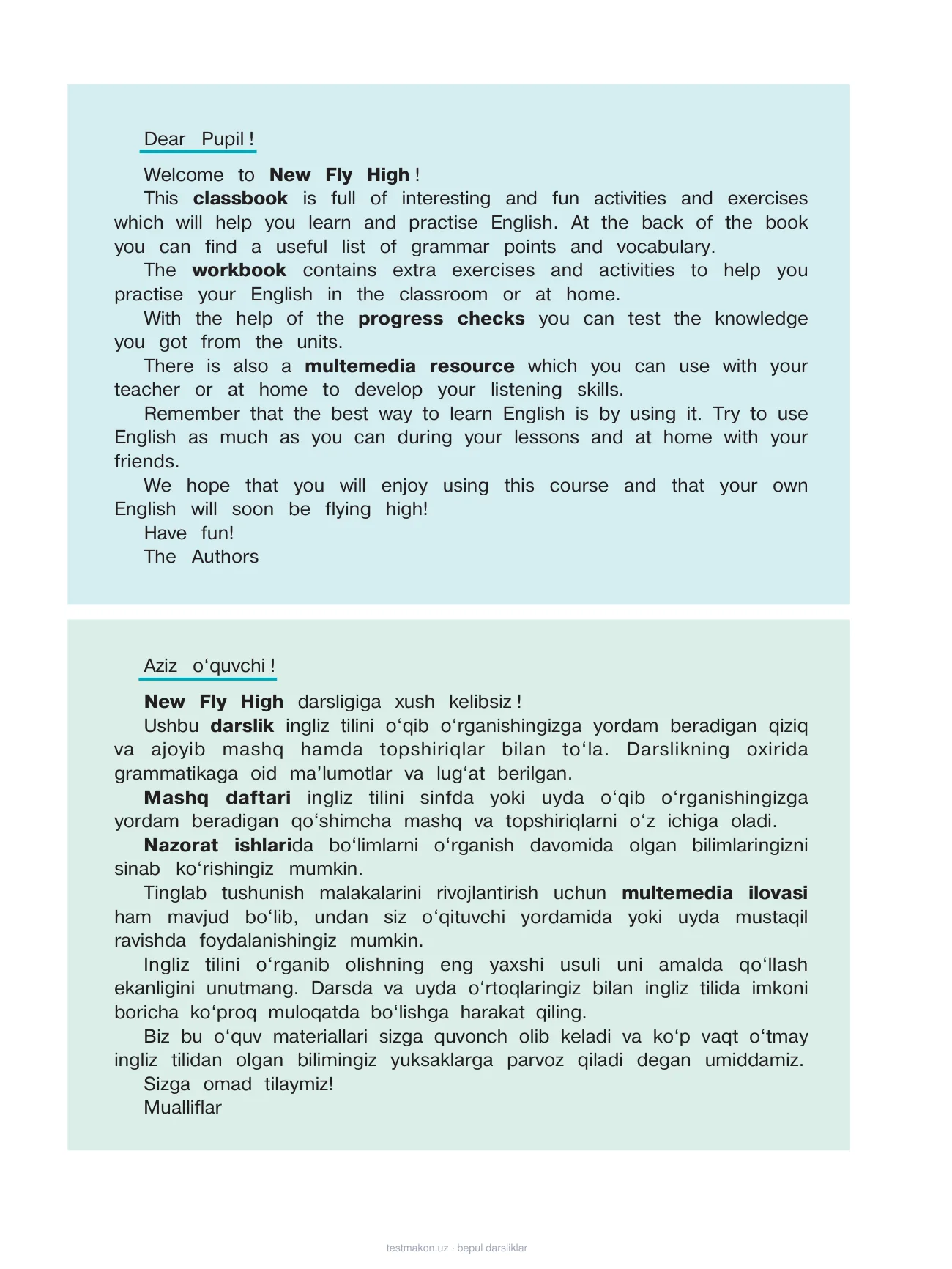 5-синф Инглиз тили — 3-бет