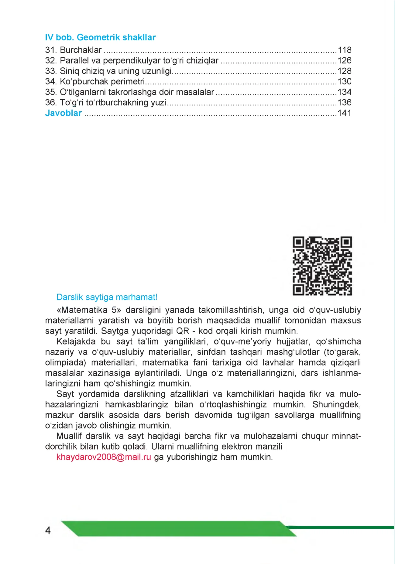 5-sinf Matematika (1-qism) — 4-bet