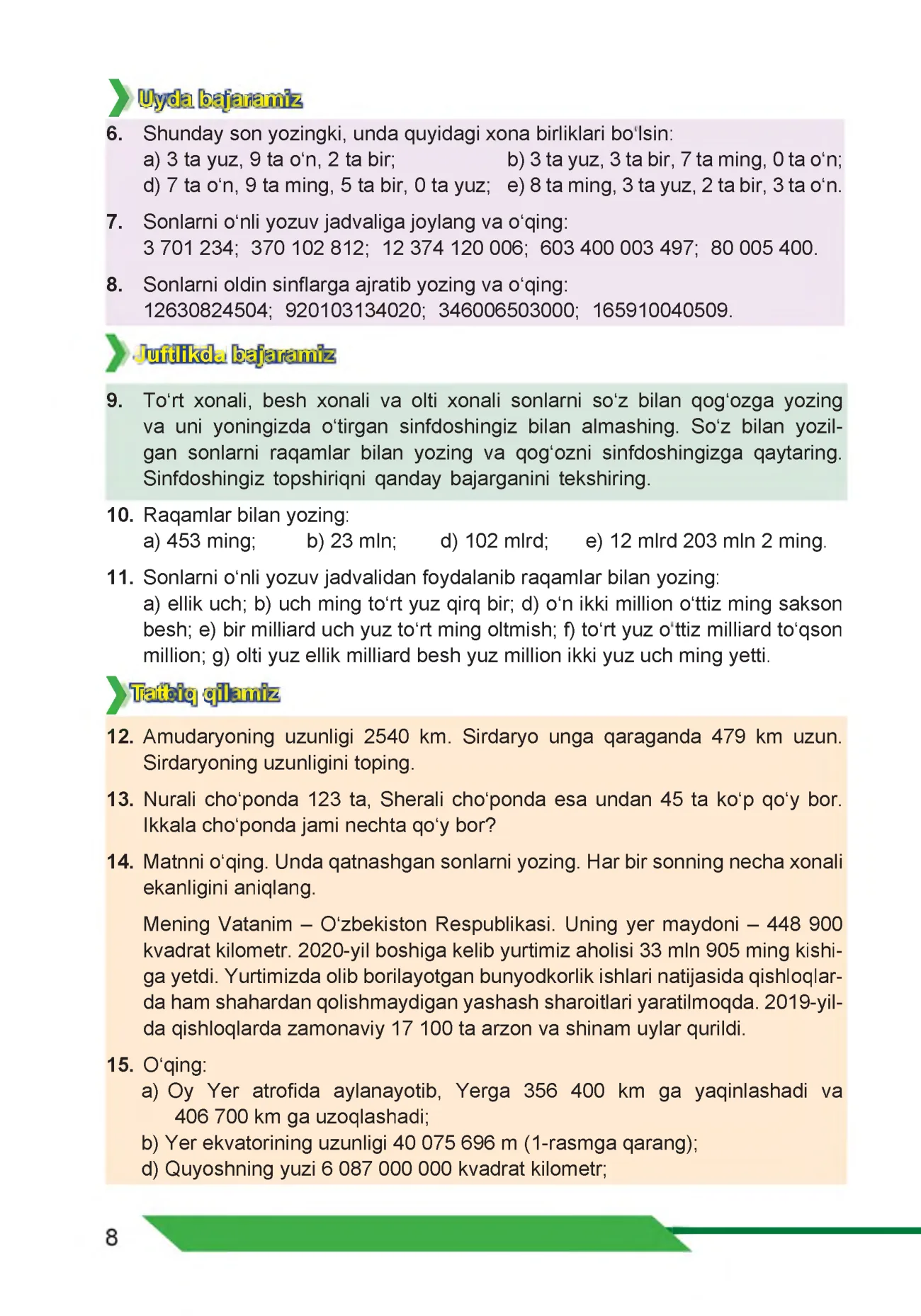 5-sinf Matematika (1-qism) — 8-bet
