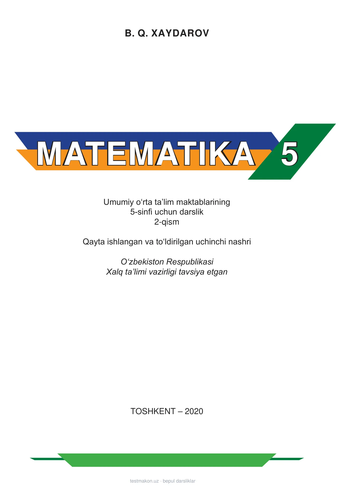 5-sinf Matematika (2-qism) — 1-bet