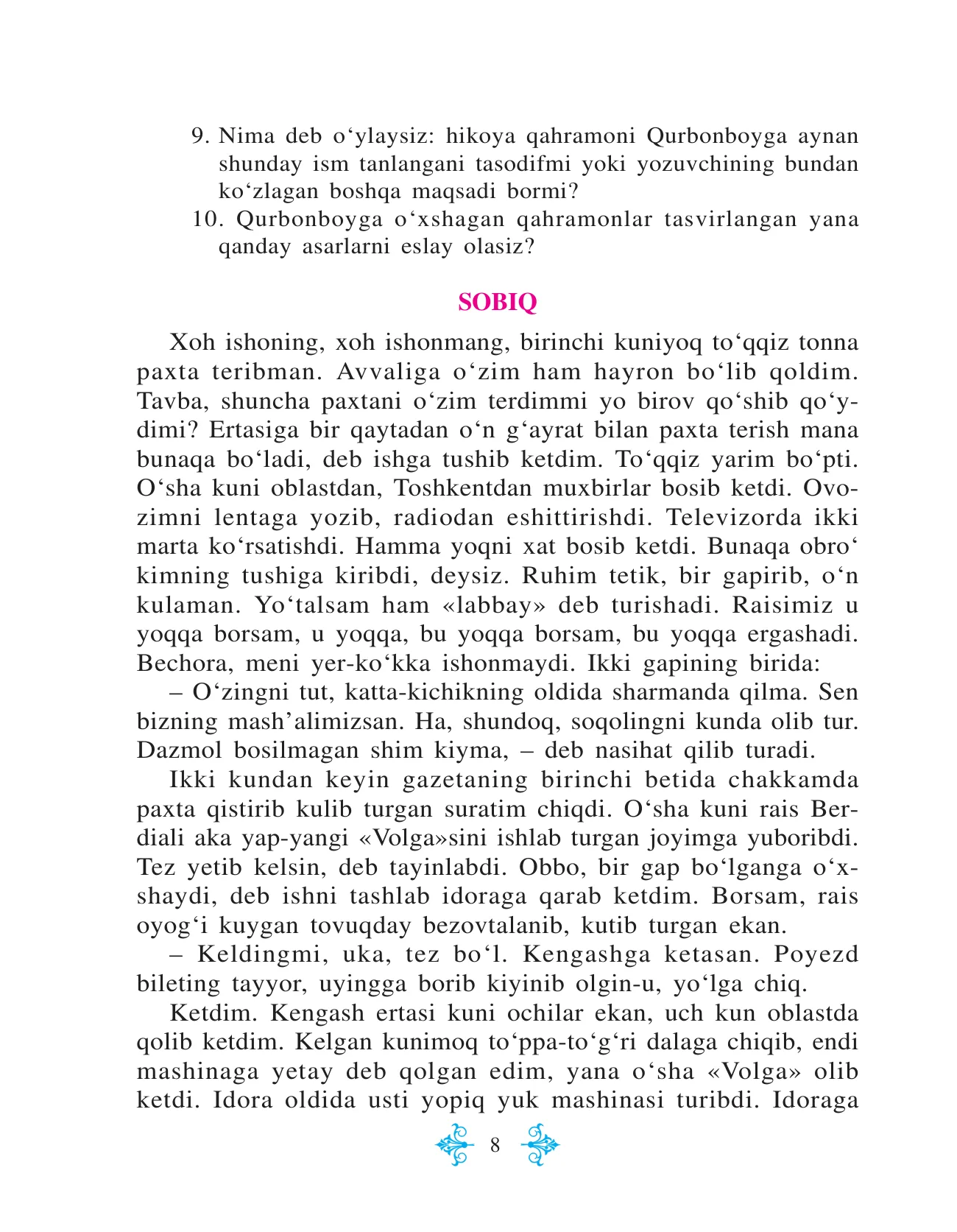 6-sinf Adabiyot (2-qism) — 8-bet