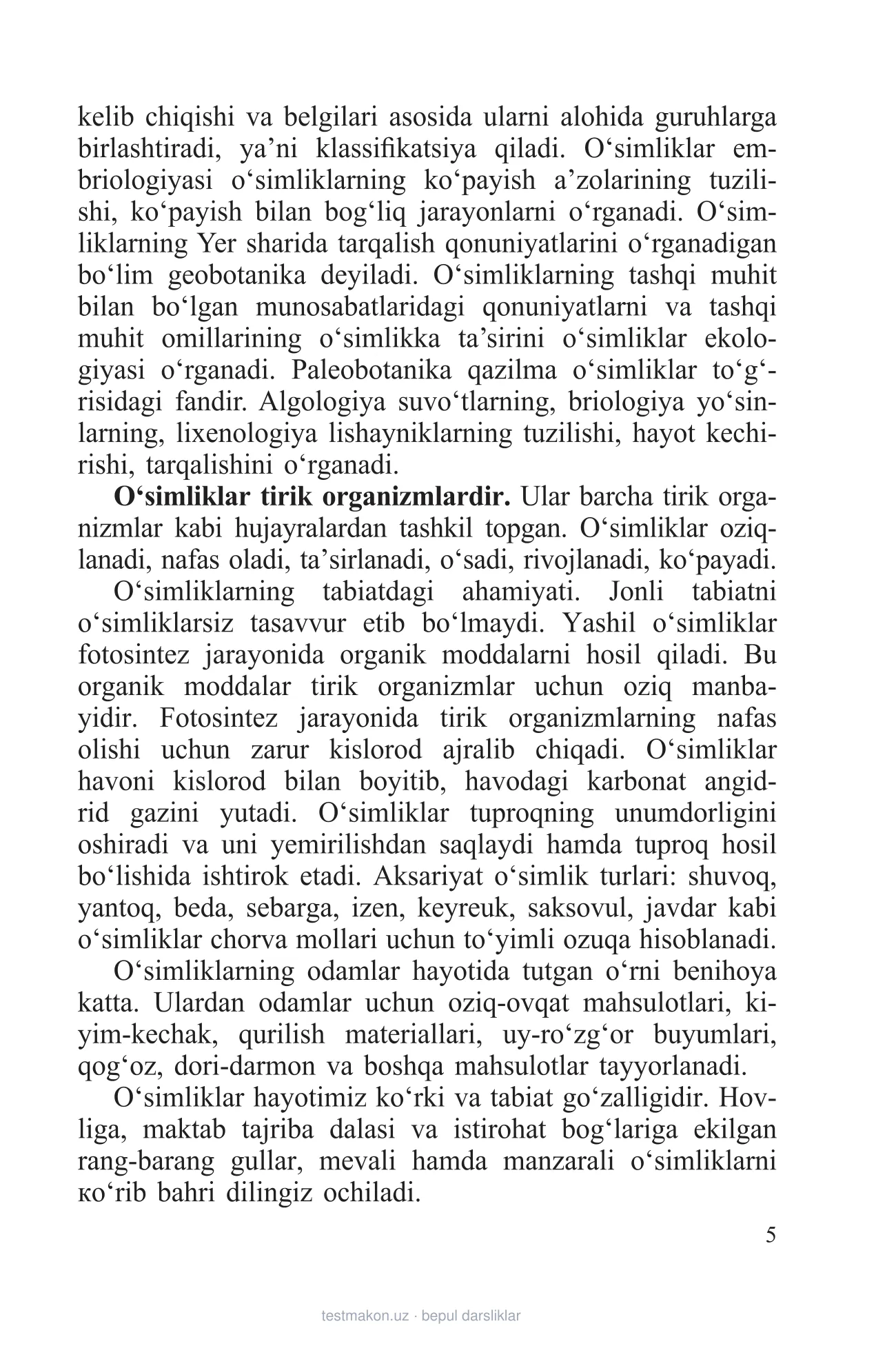 6-sinf Botanika — 5-bet
