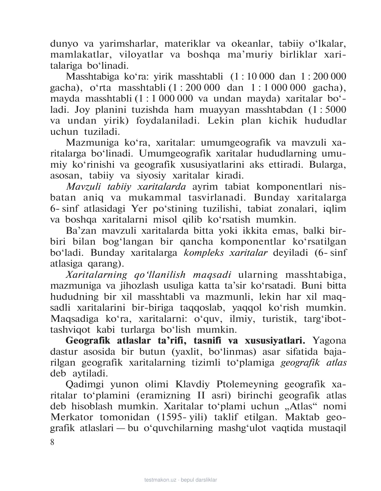 6-sinf Geografiya — 8-bet