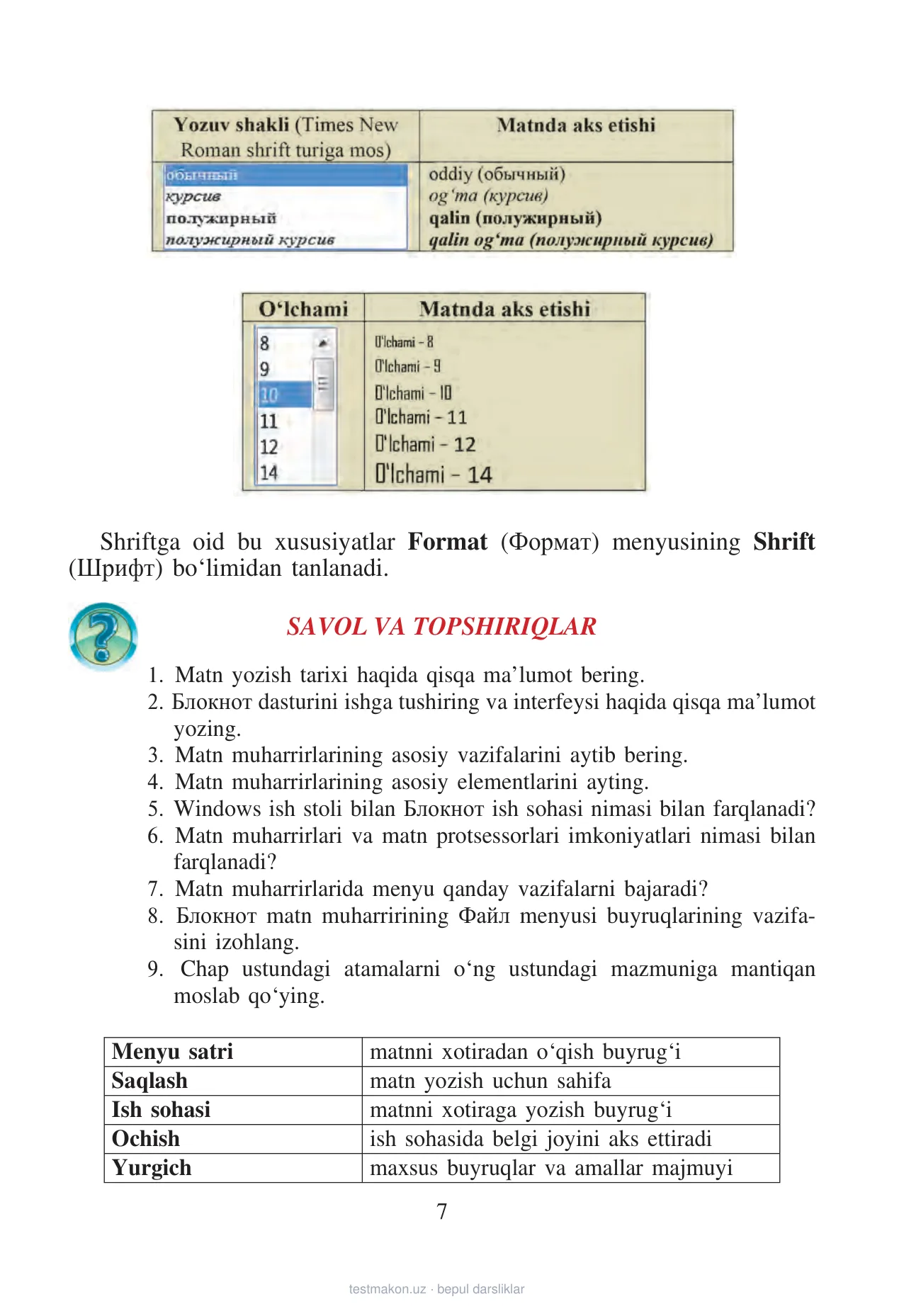 6-sinf Informatika — 7-bet