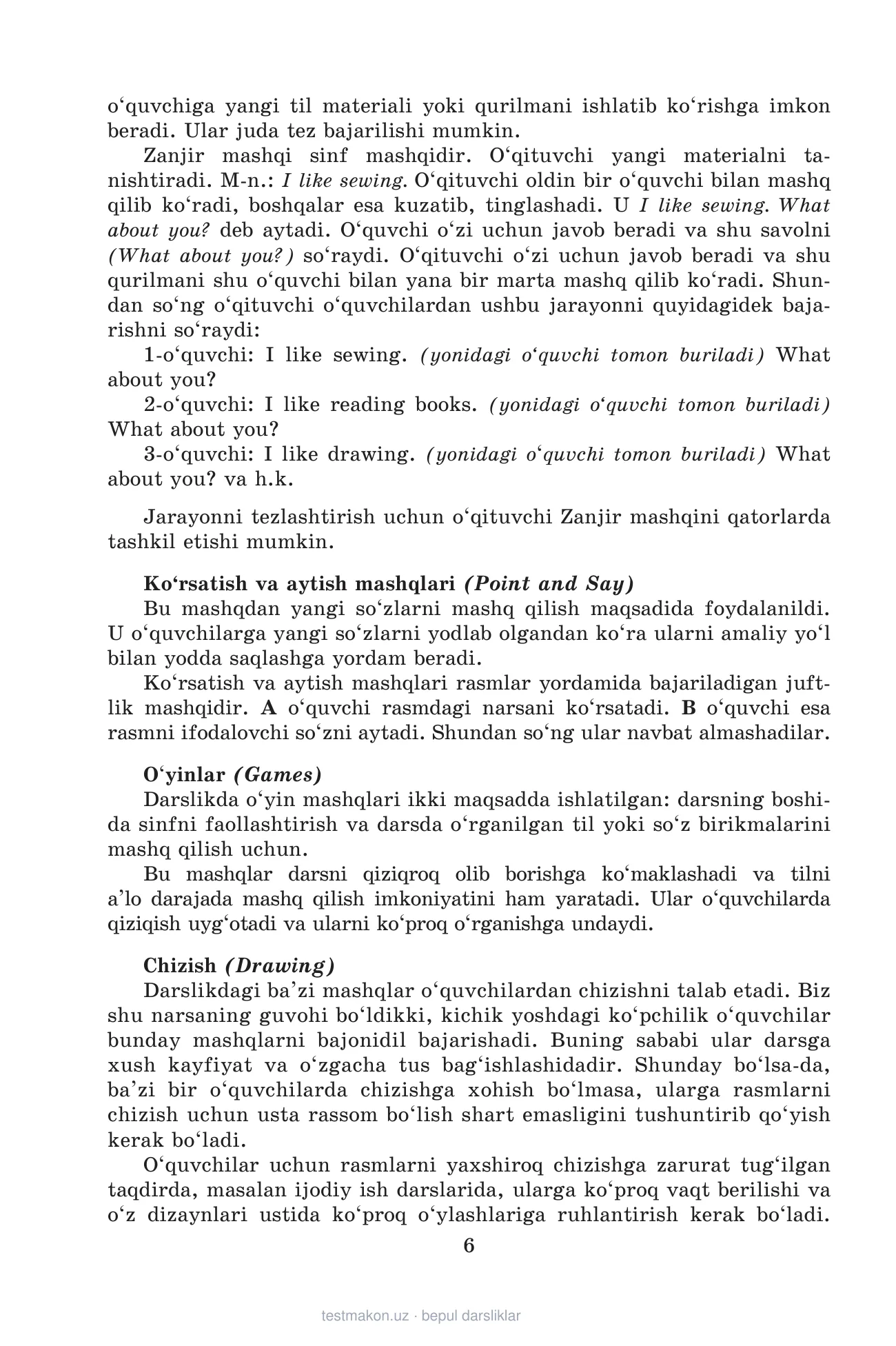 6-sinf Ingliz tili (metodika) — 6-bet