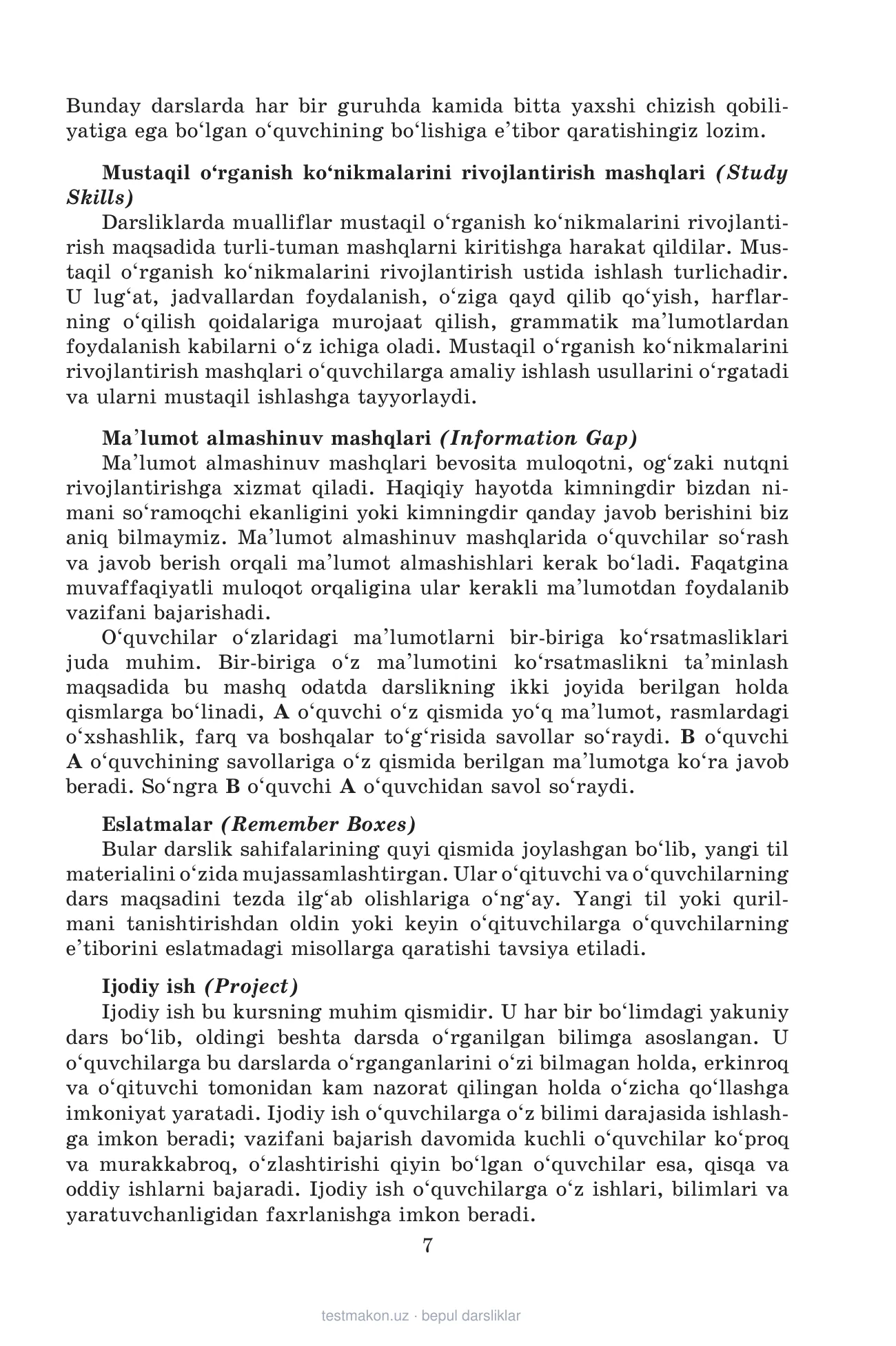 6-sinf Ingliz tili (metodika) — 7-bet