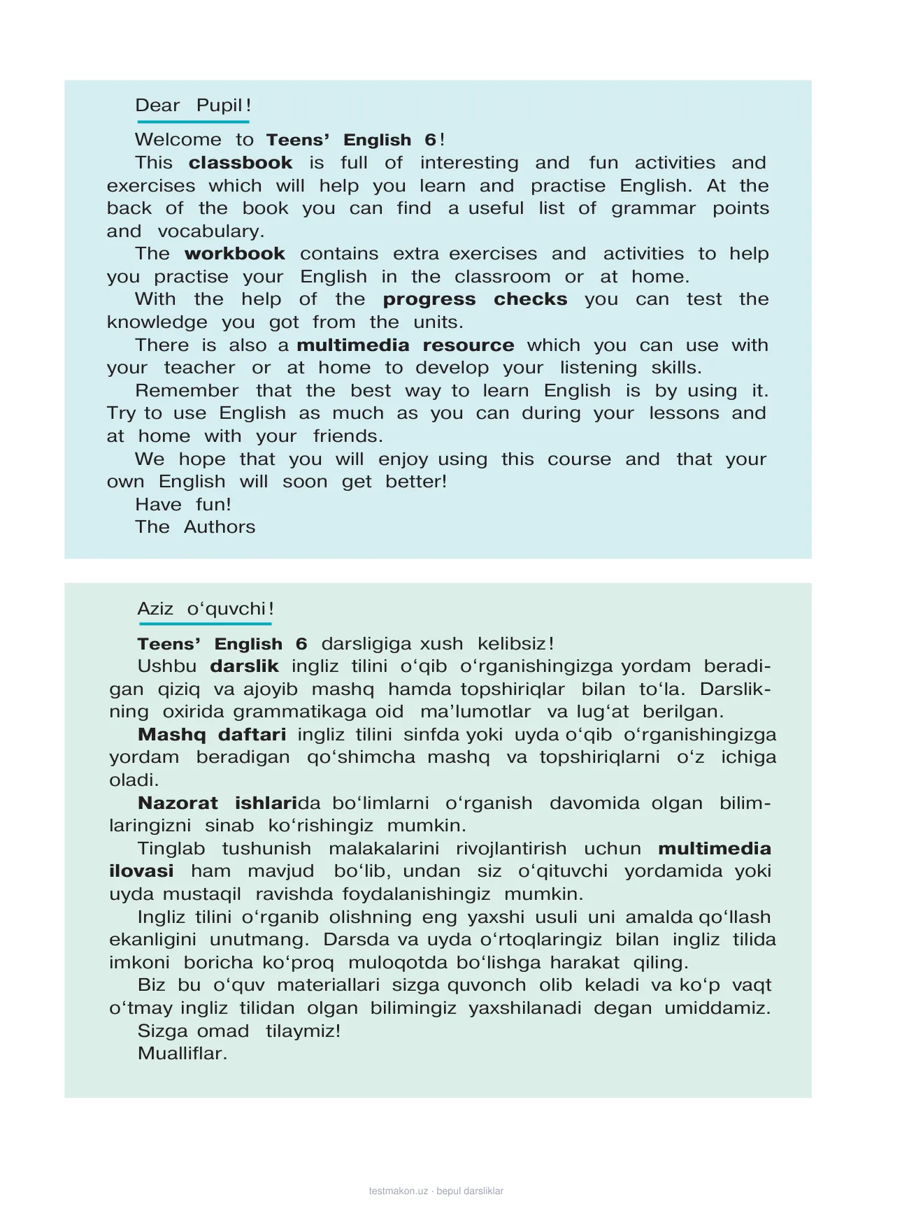 6-sinf Ingliz tili — 3-bet