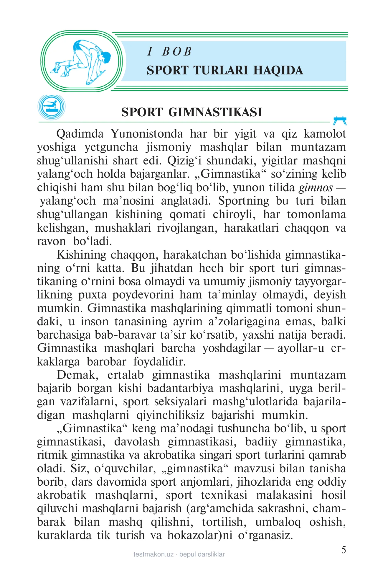 6-sinf Jismoniy tarbiya — 5-bet
