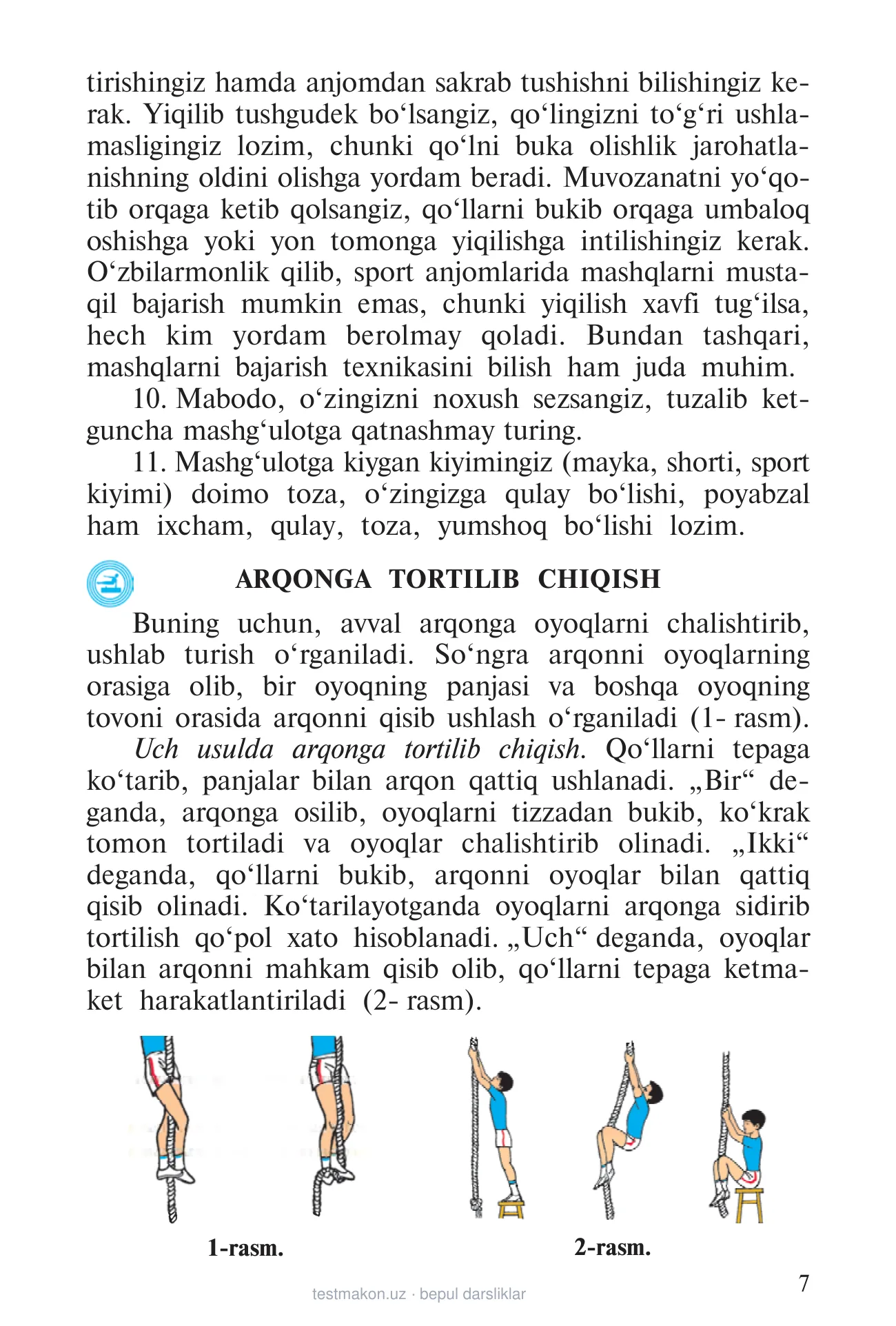 6-sinf Jismoniy tarbiya — 7-bet