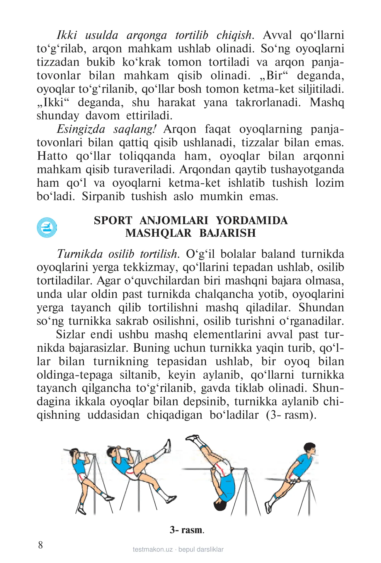 6-sinf Jismoniy tarbiya — 8-bet