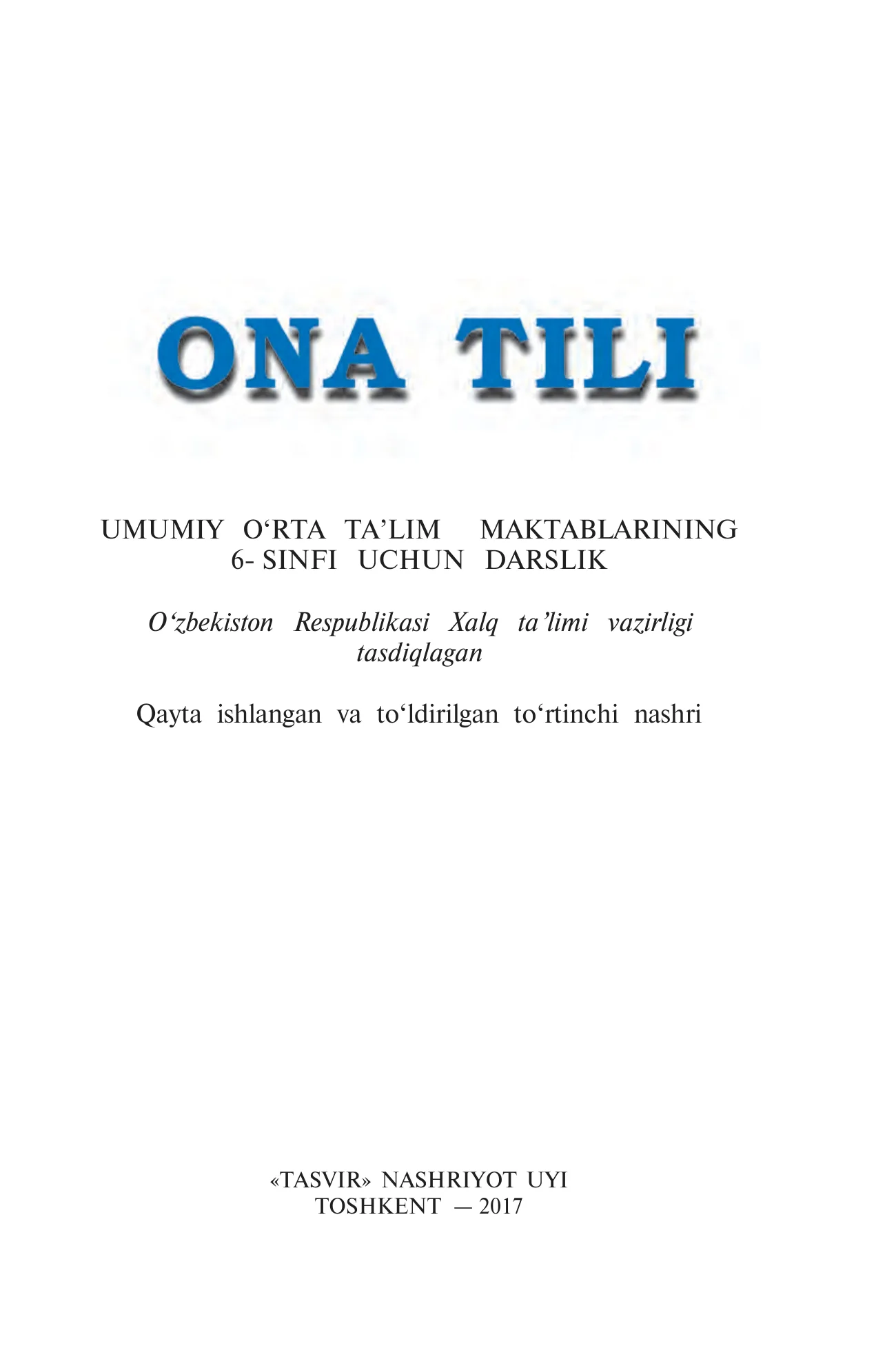 6-sinf Ona tili — 1-bet